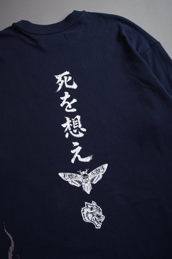 Mourning Flame Premium Oversized Tee in Navy