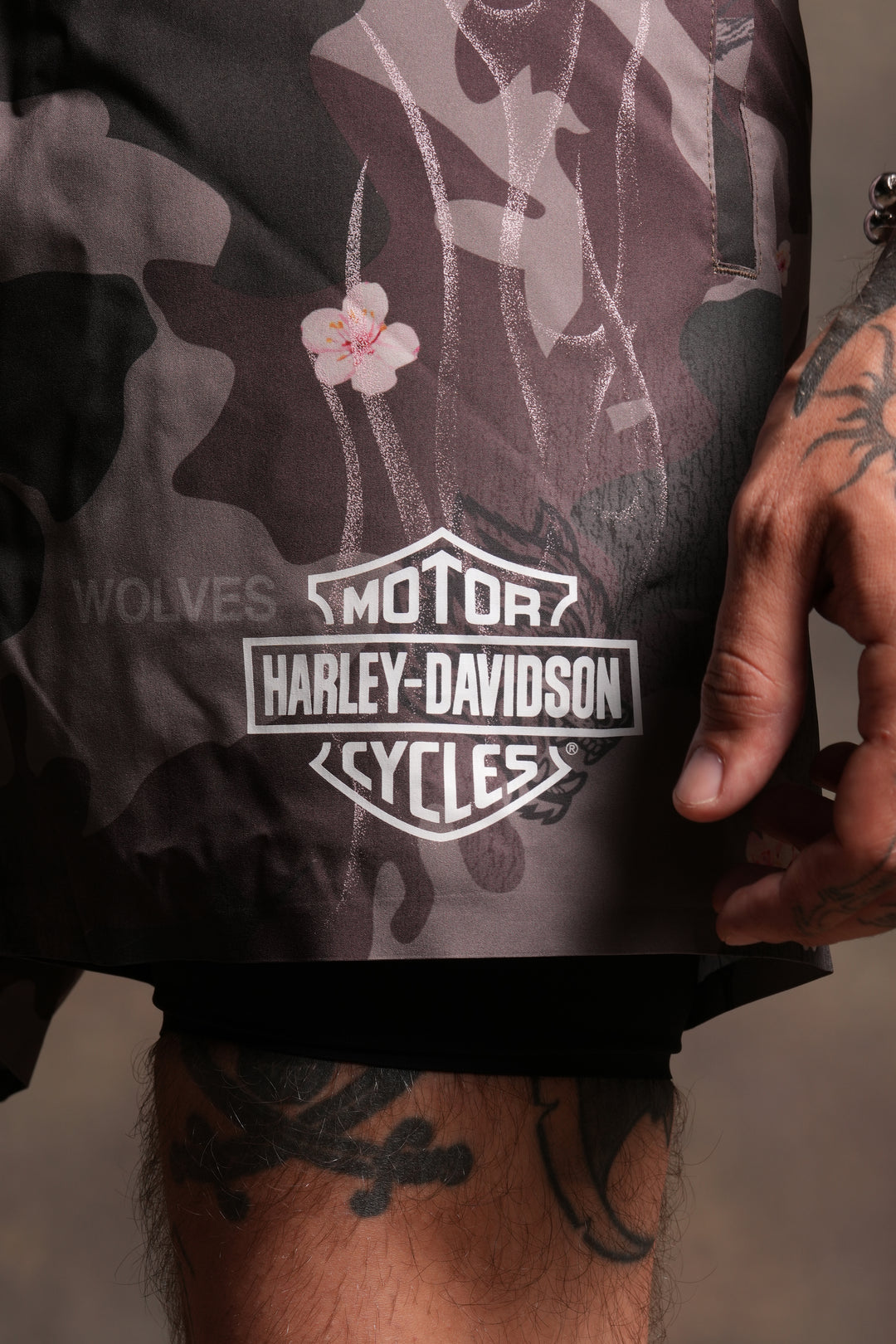 Darc Blossom Compression Shorts in Warrior In A Garden Green Camo
