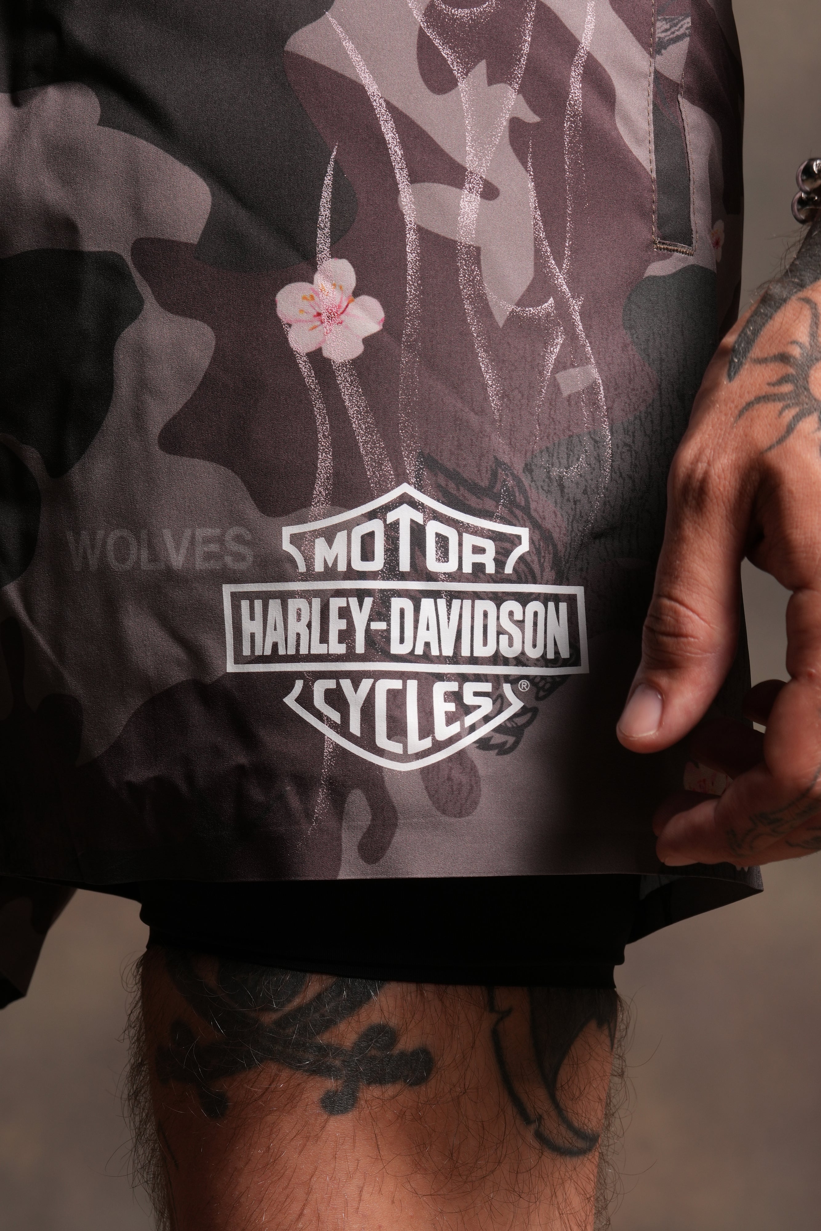 Darc Blossom Compression Shorts in Warrior In A Garden Green Camo