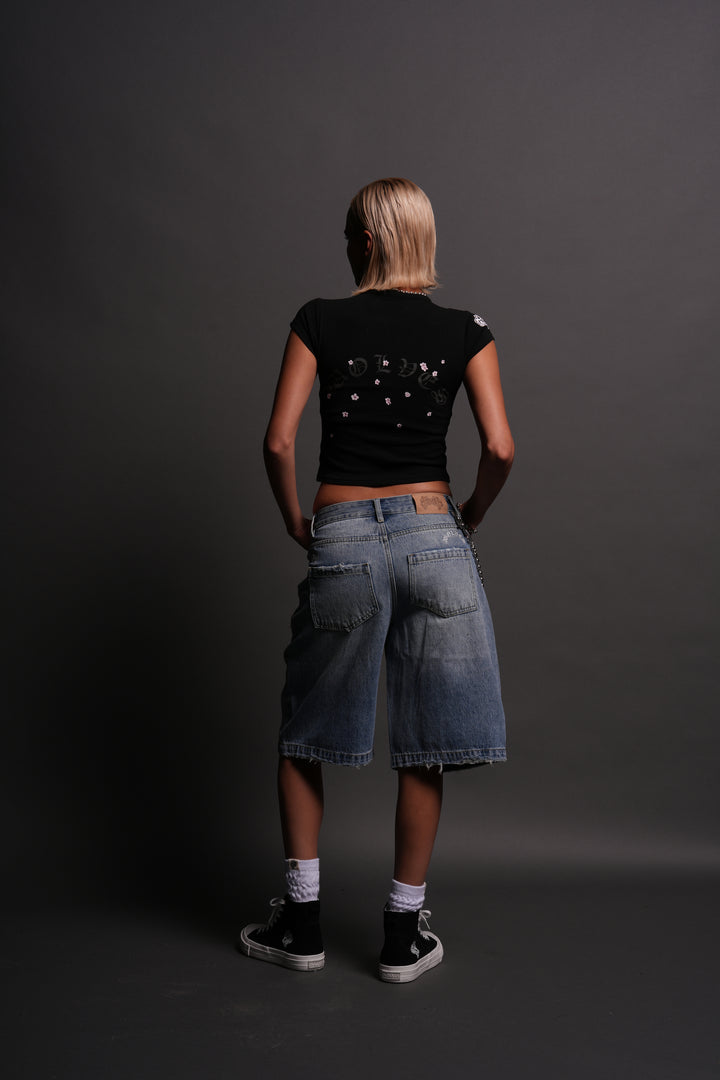 Blood Thirsty Kanji "Baby" Tee in Black