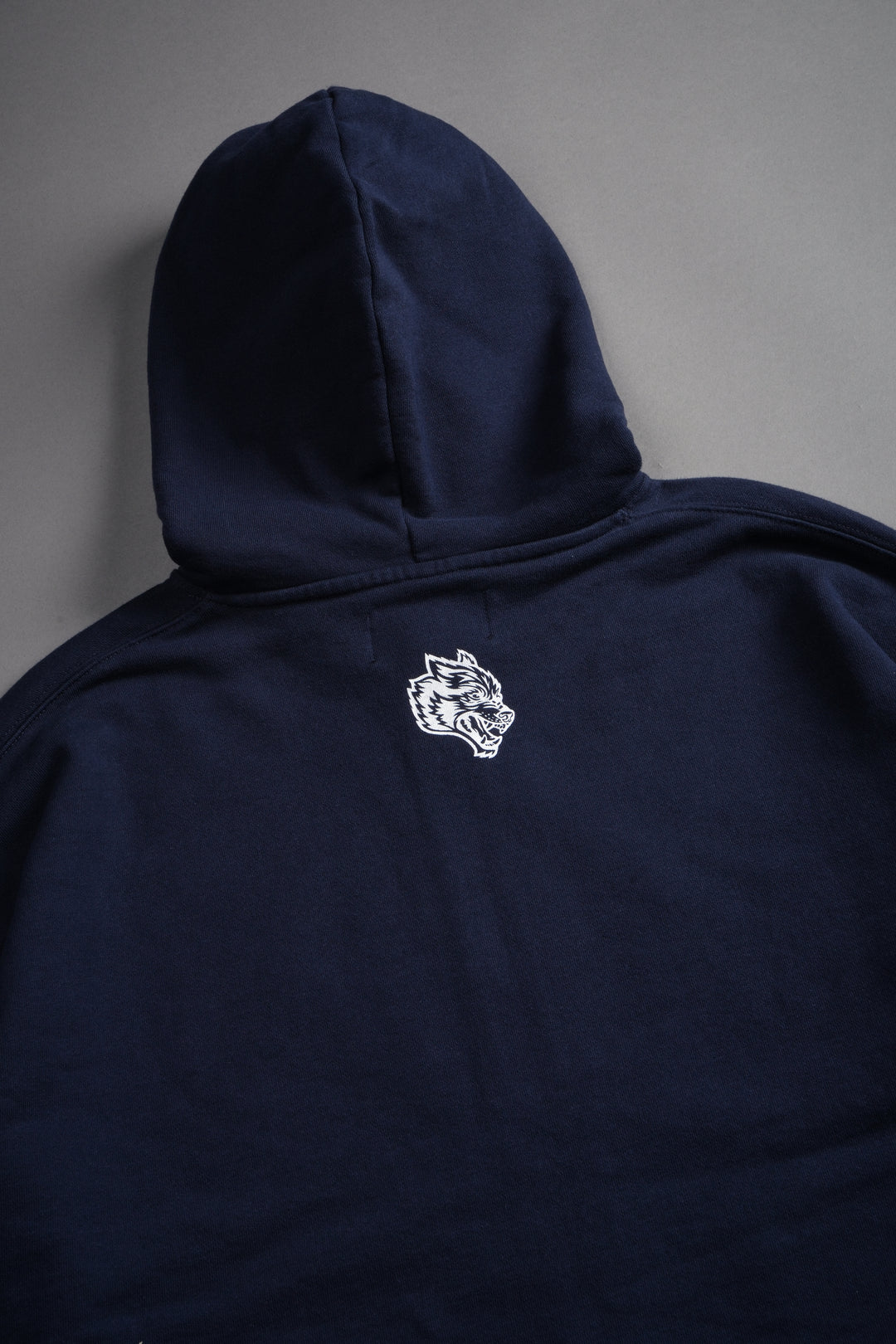 Ssddnfgu Bushido Distressed Grunge Mid Length Raw Hem Zip Hoodie in Navy