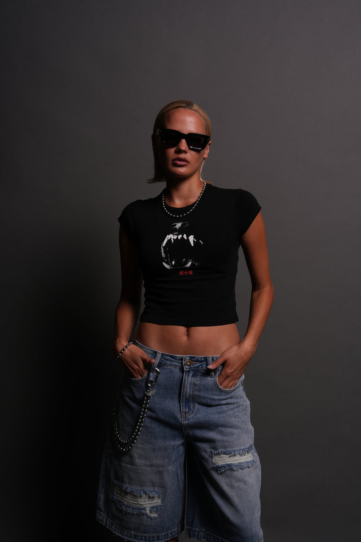 Blood Thirsty Kanji "Baby" Tee in Black
