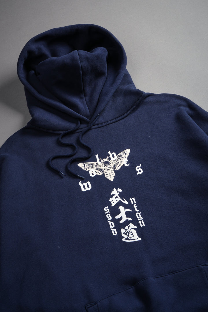 Shinigami'S Embrace Bishop Hoodie in Navy