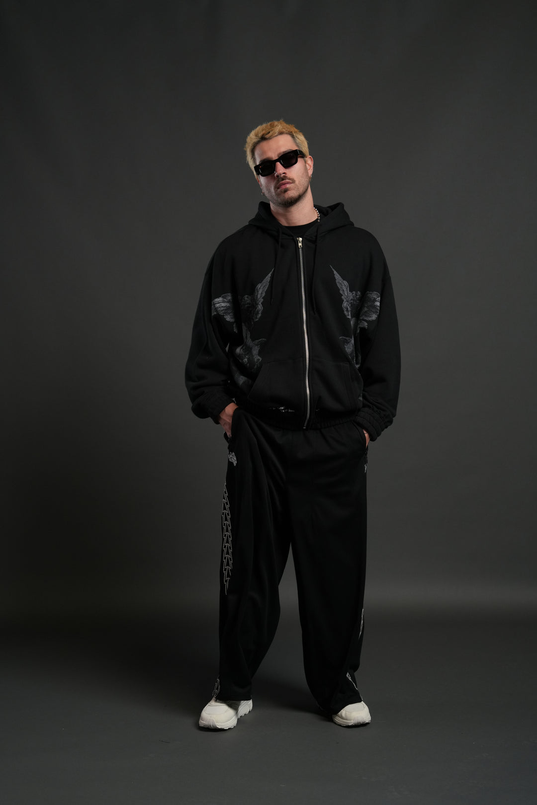 Darc Angel "Chambers" Zip Hoodie in Black