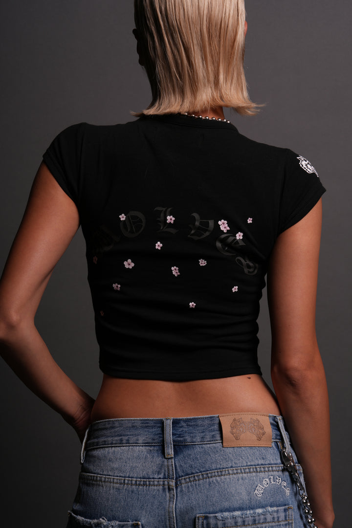 Blood Thirsty Kanji "Baby" Tee in Black