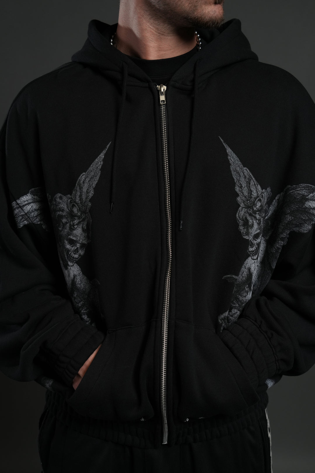Darc Angel "Chambers" Zip Hoodie in Black