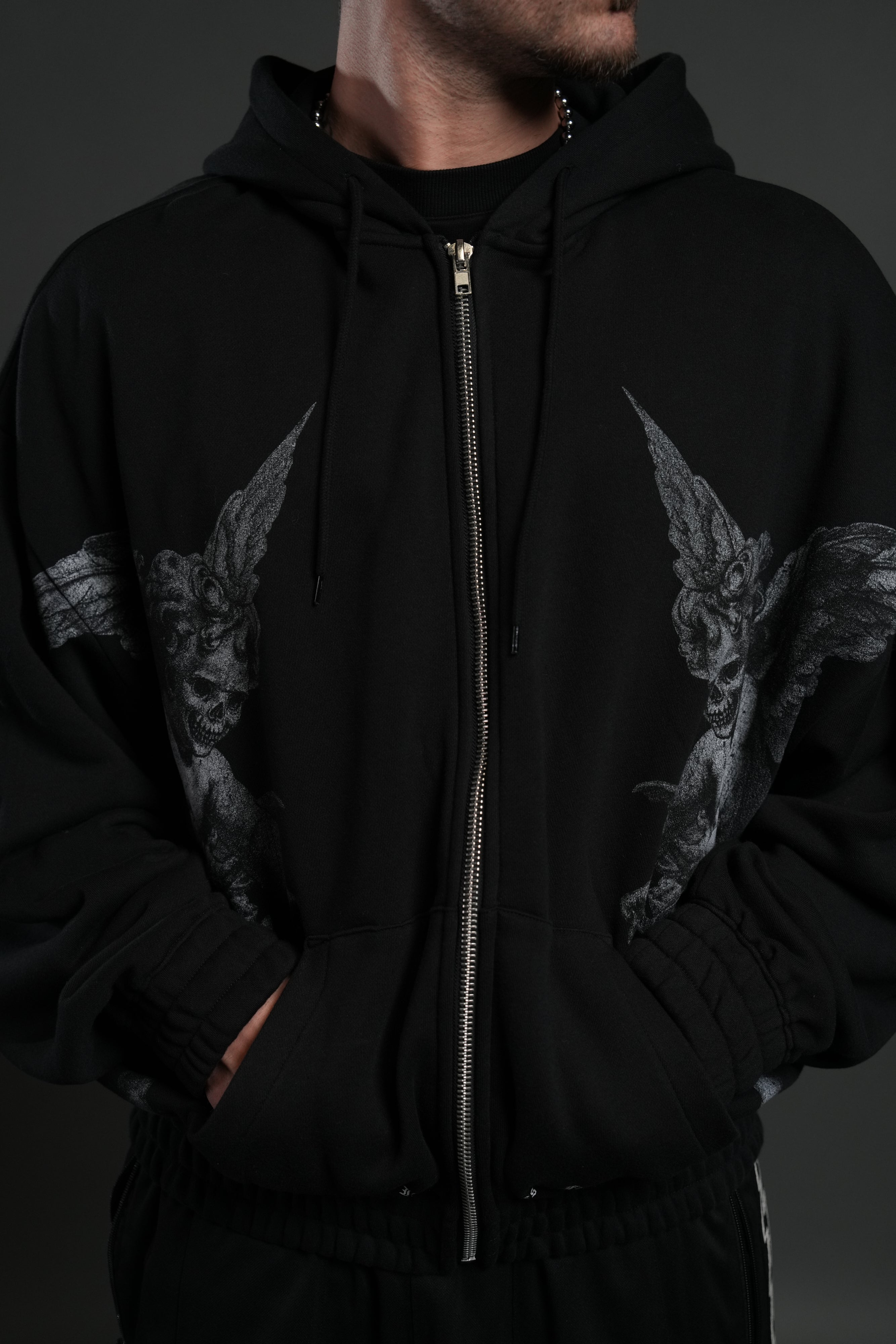 Darc Angel "Chambers" Zip Hoodie in Black