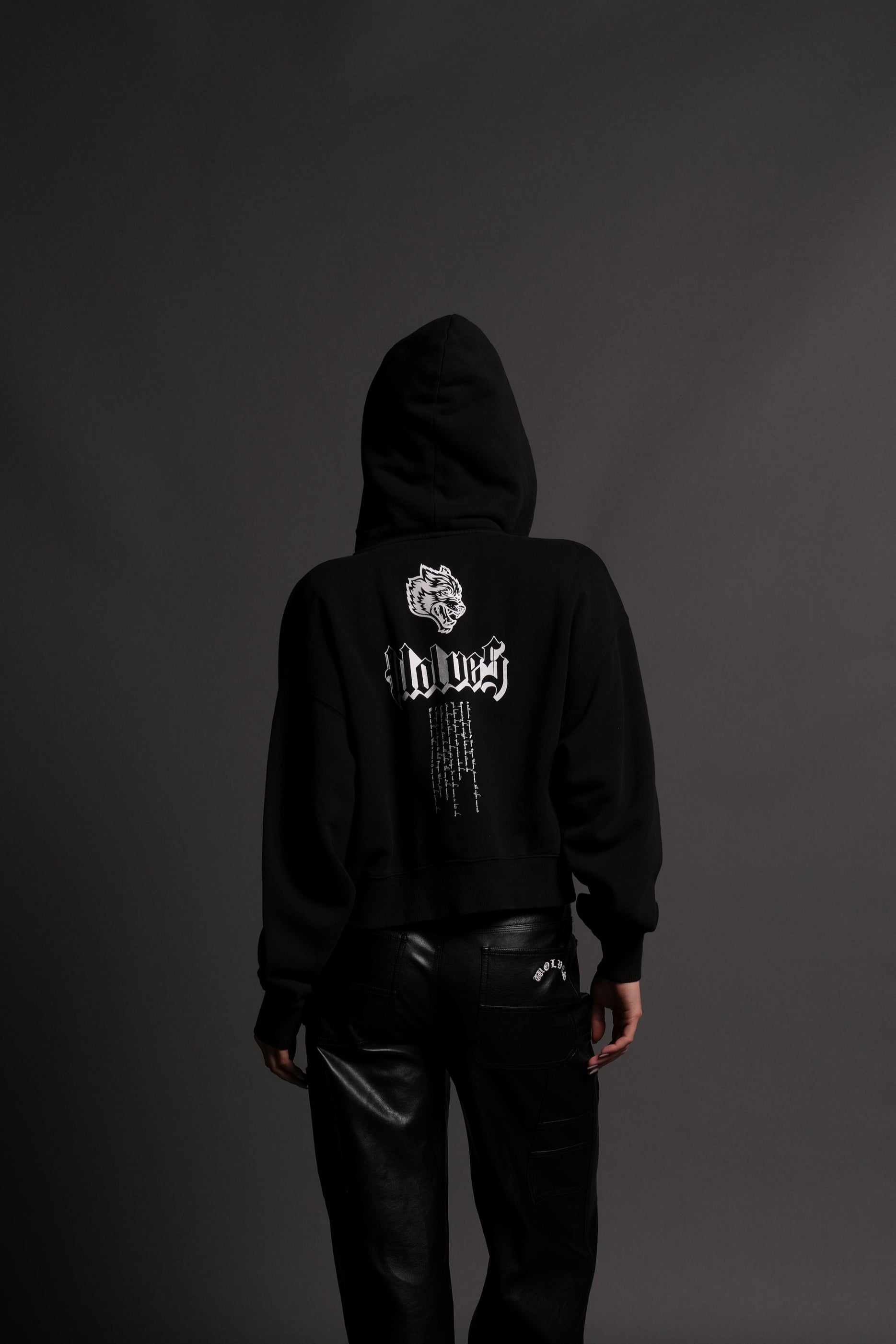 Our Passion "Sage" (Cropped) Zip Hoodie in Black