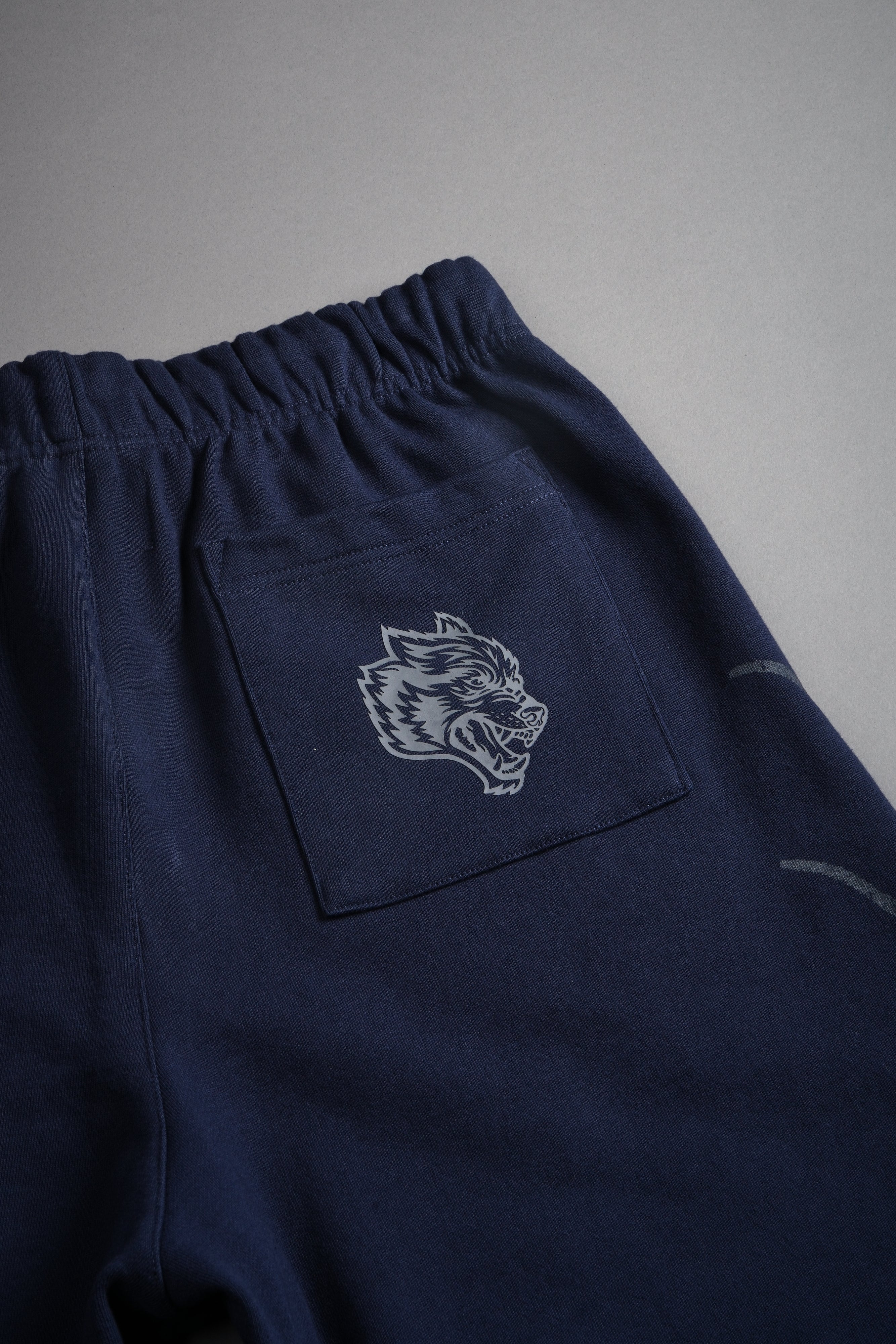 Kokuryu Grunge Oversized Raw Hem Post Lounge Sweat Shorts in Navy