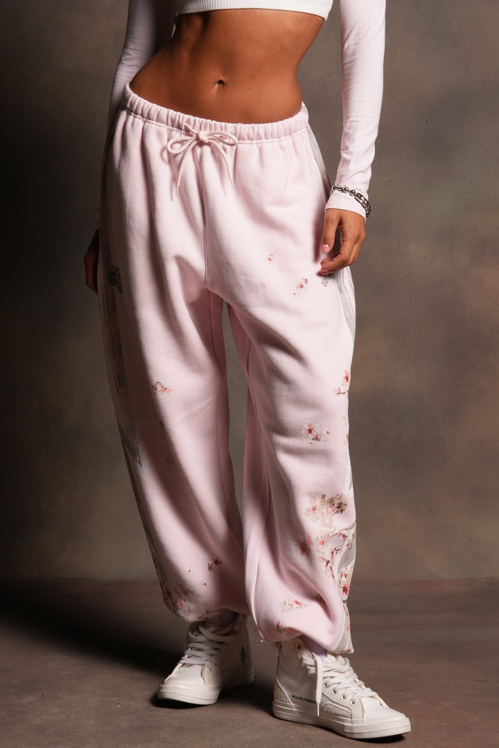 Iron Sakura Lightweight Lounger Sweat Pants in Blush Pink
