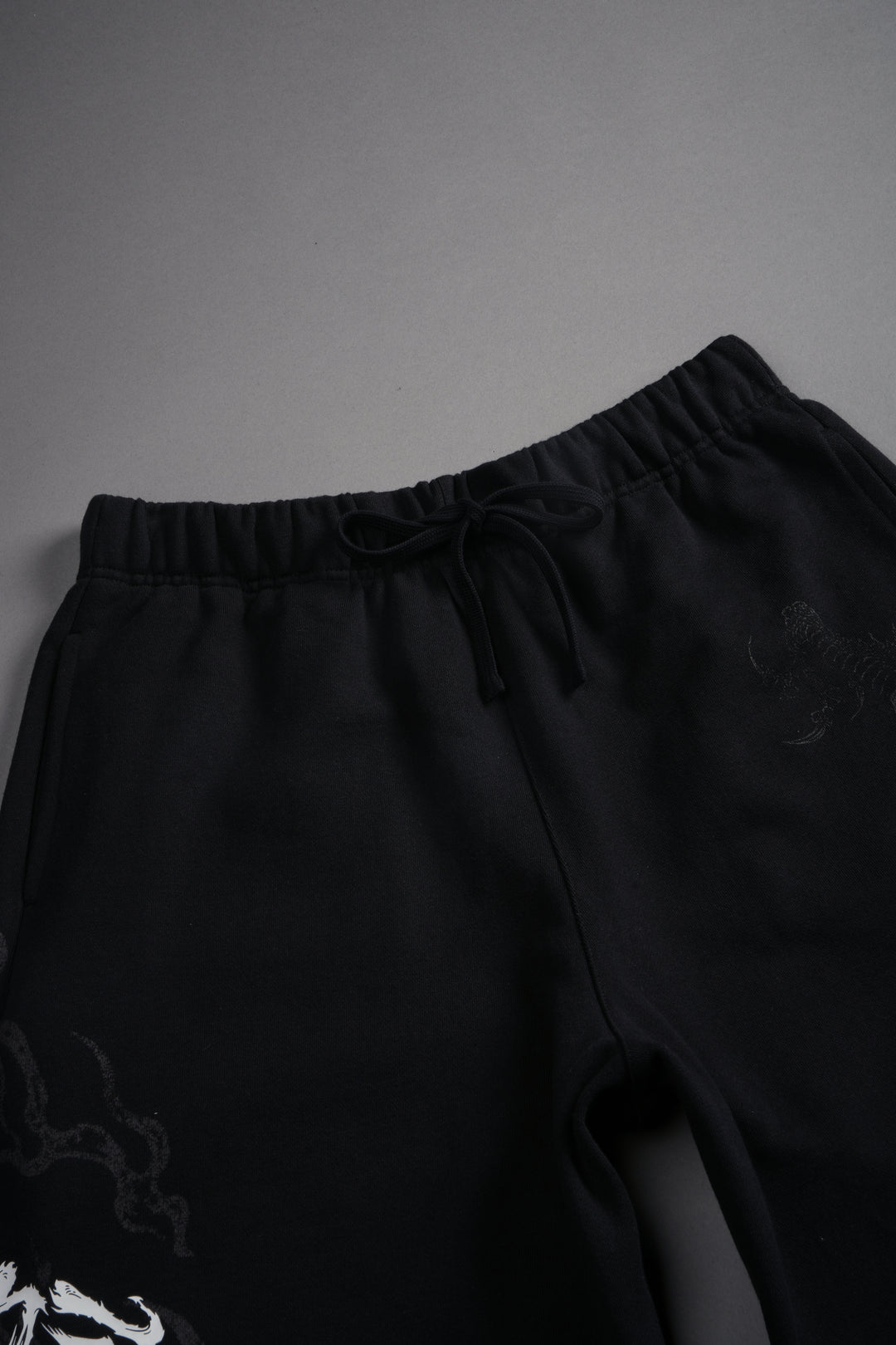 Kokuryu Grunge Oversized Raw Hem Post Lounge Sweat Shorts in Black