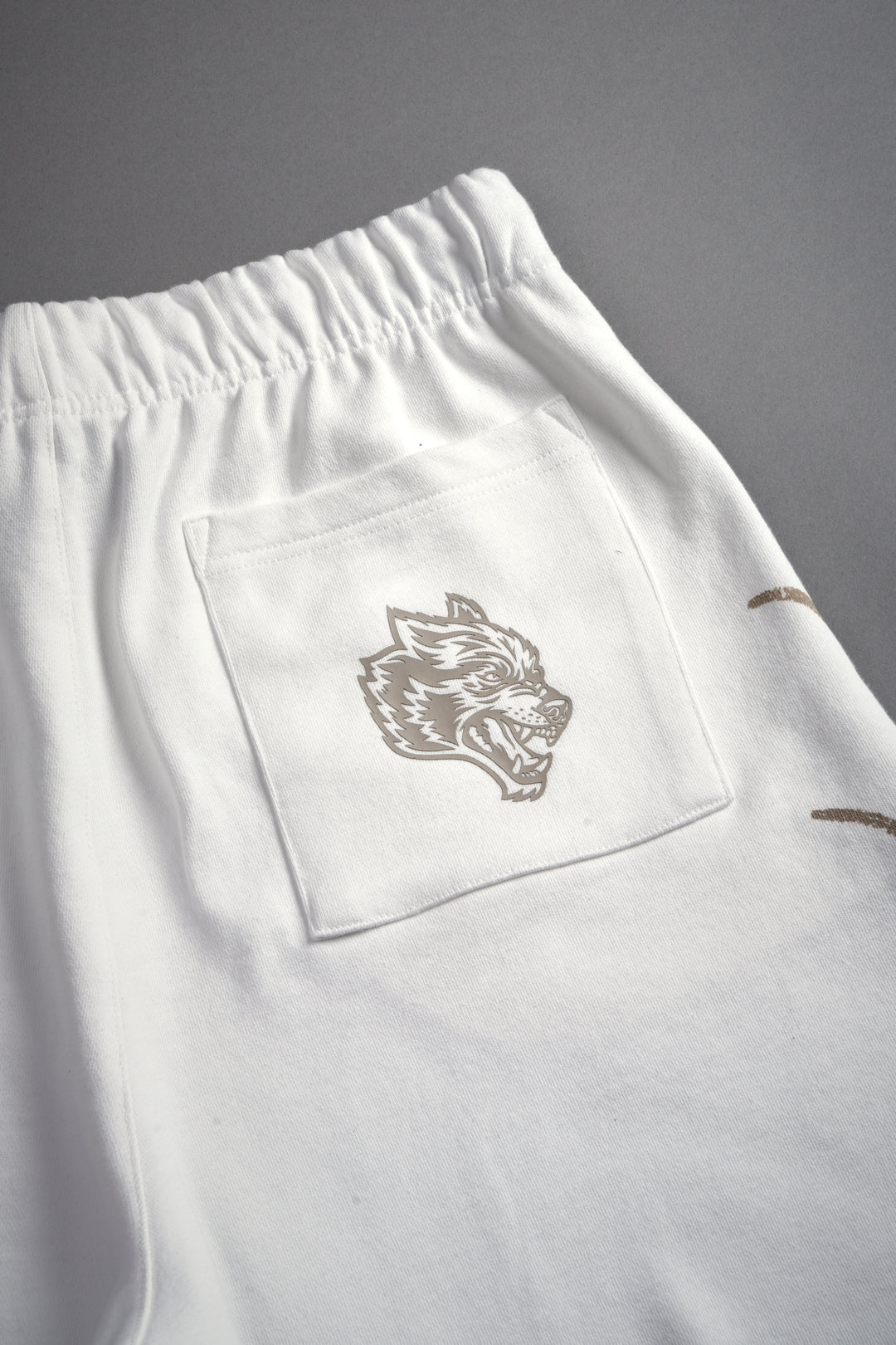 Kokuryu Grunge Oversized Raw Hem Post Lounge Sweat Shorts in Cream
