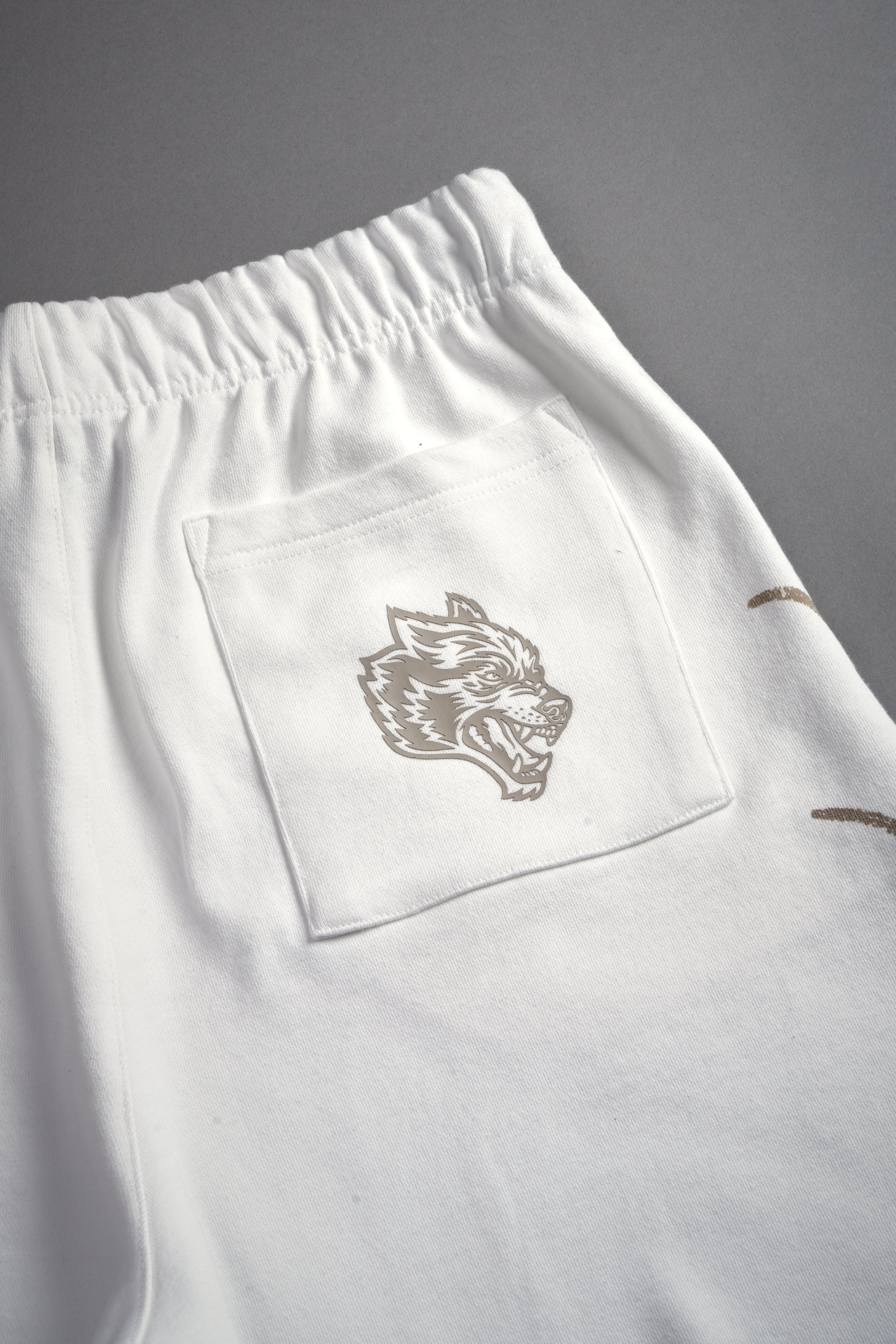 Kokuryu Grunge Oversized Raw Hem Post Lounge Sweat Shorts in Cream