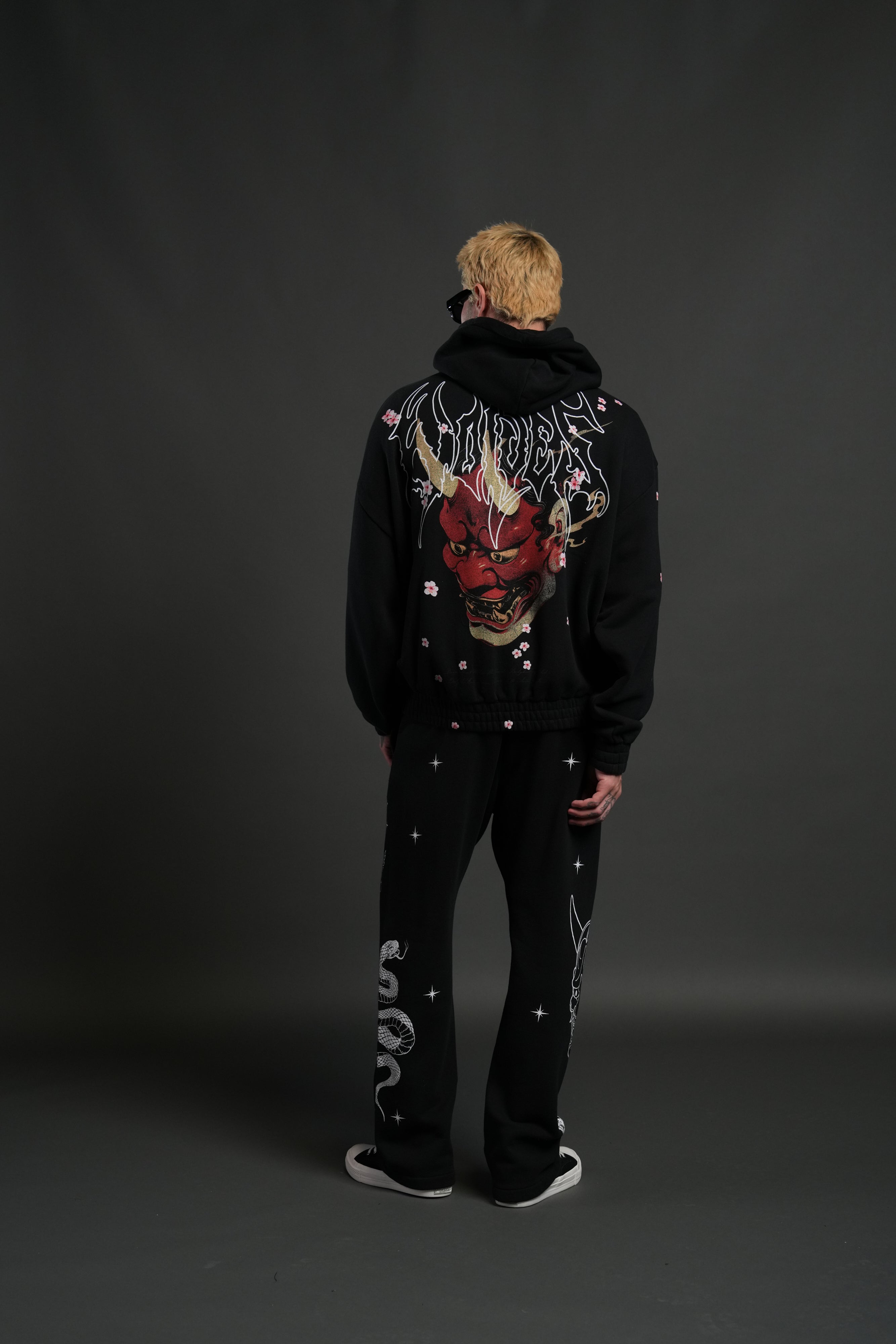 Oni Code Blossom "Chambers" Zip Hoodie in Black