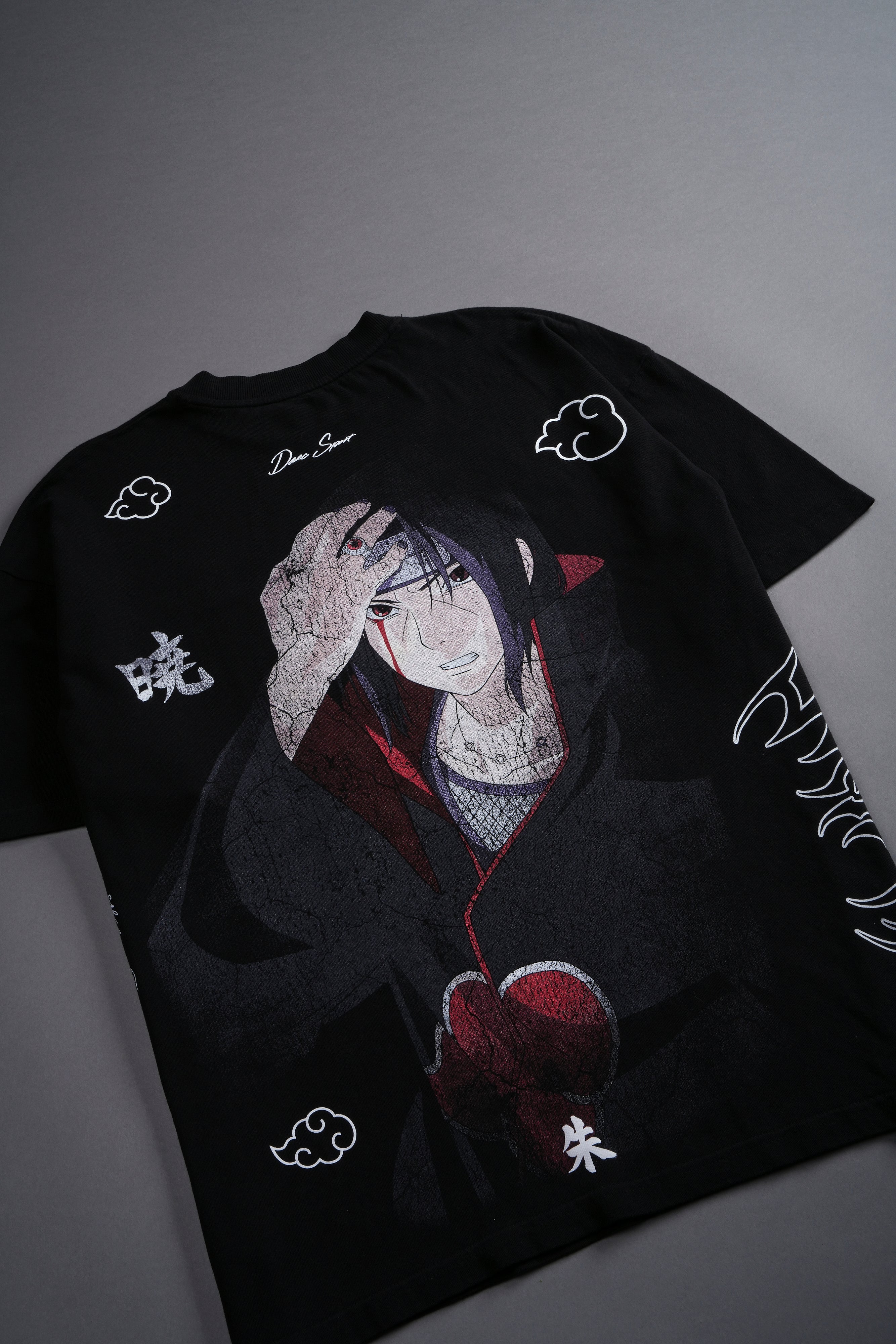 Itachi Akatsuki "Side By Side" Oversized Tee in Black