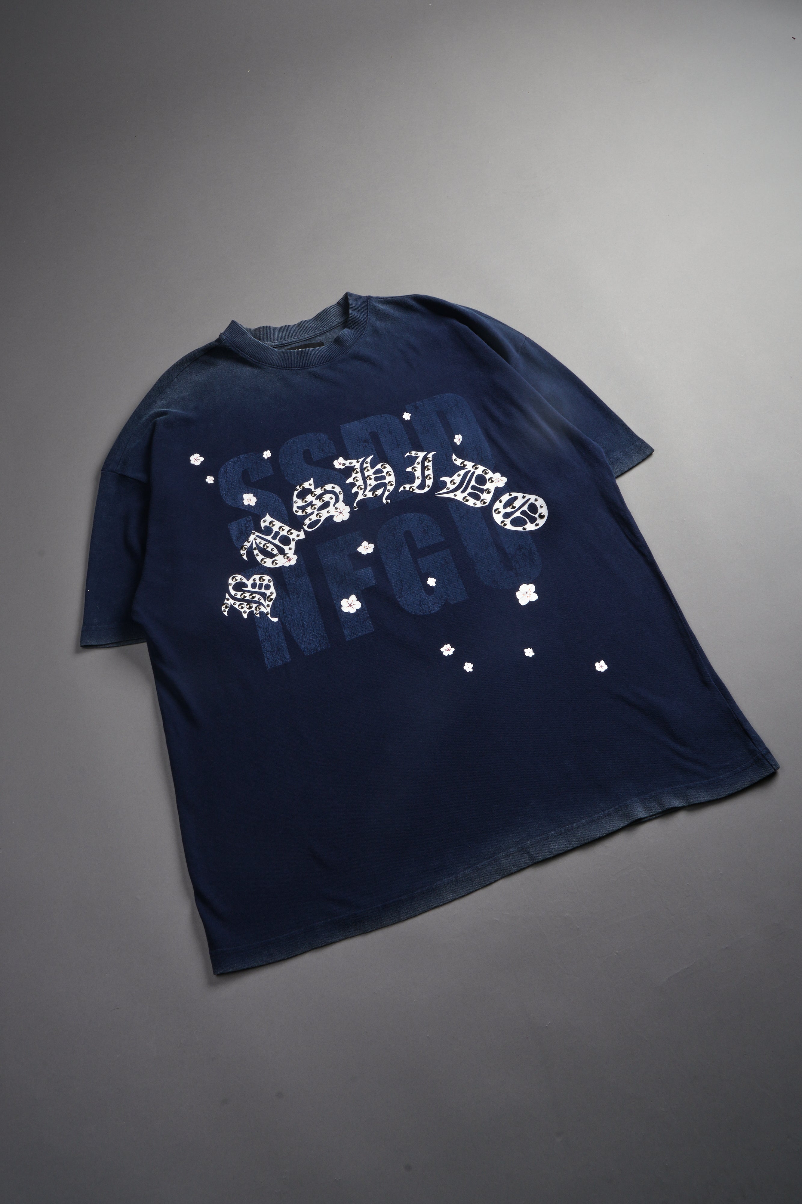 Ssddnfgu Bushido Premium Oversized Tee in Navy
