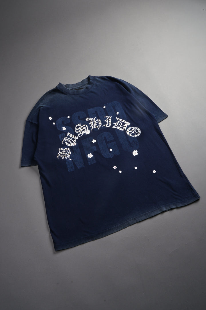 Ssddnfgu Bushido Premium Oversized Tee in Navy