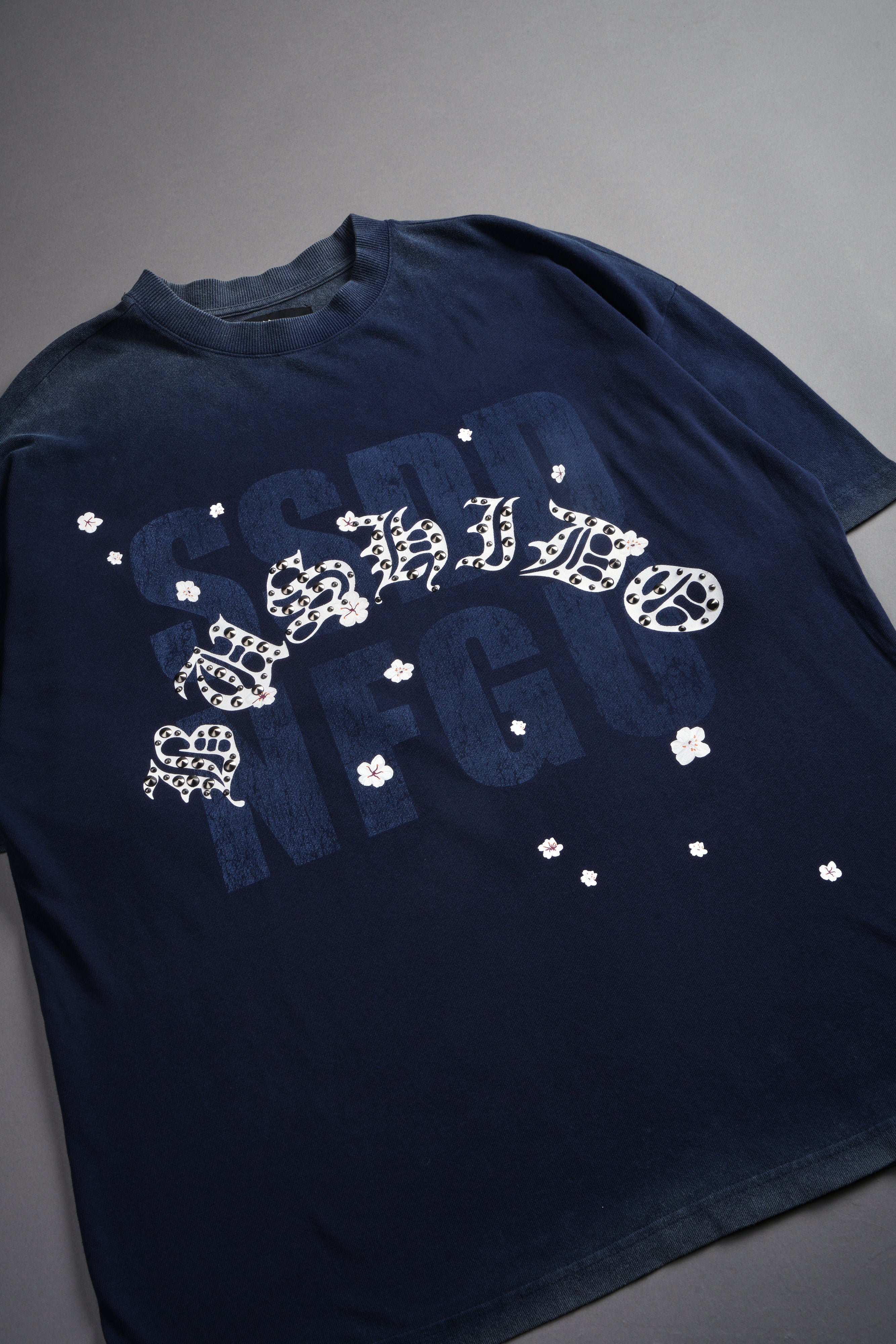 Ssddnfgu Bushido Premium Oversized Tee in Navy