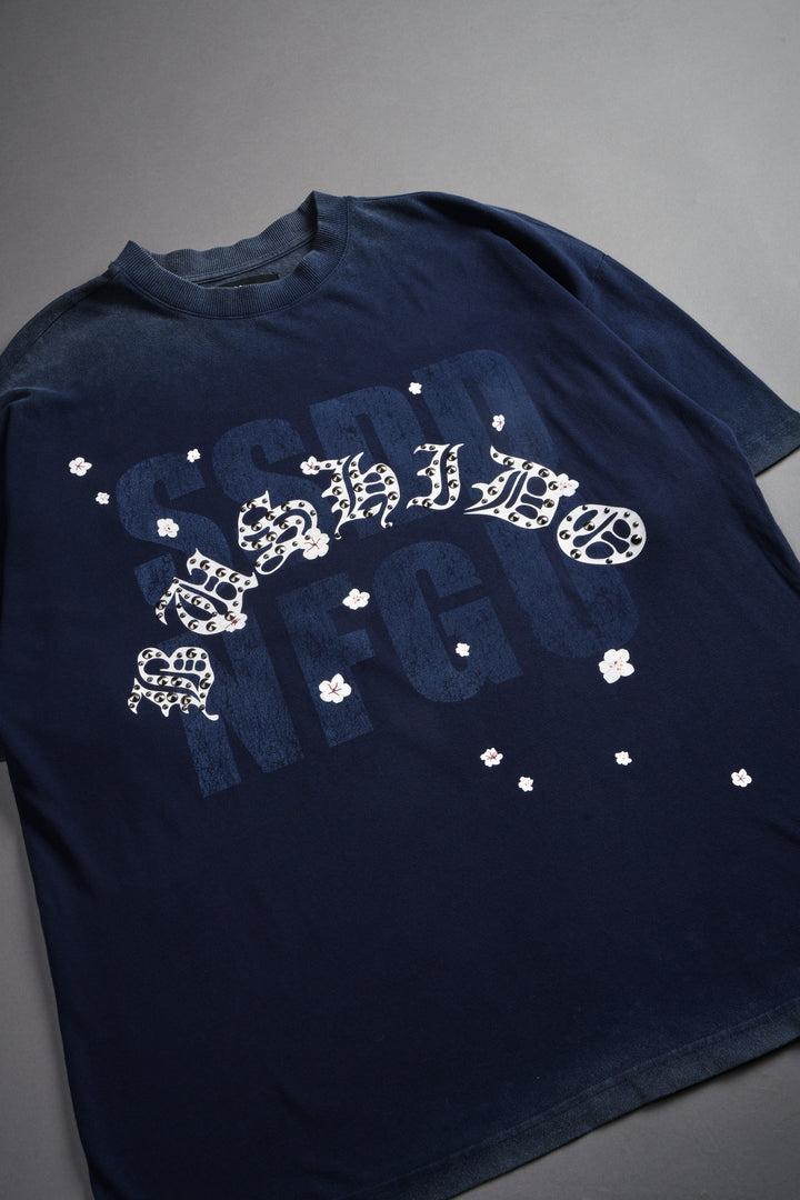 Ssddnfgu Bushido Premium Oversized Tee in Navy