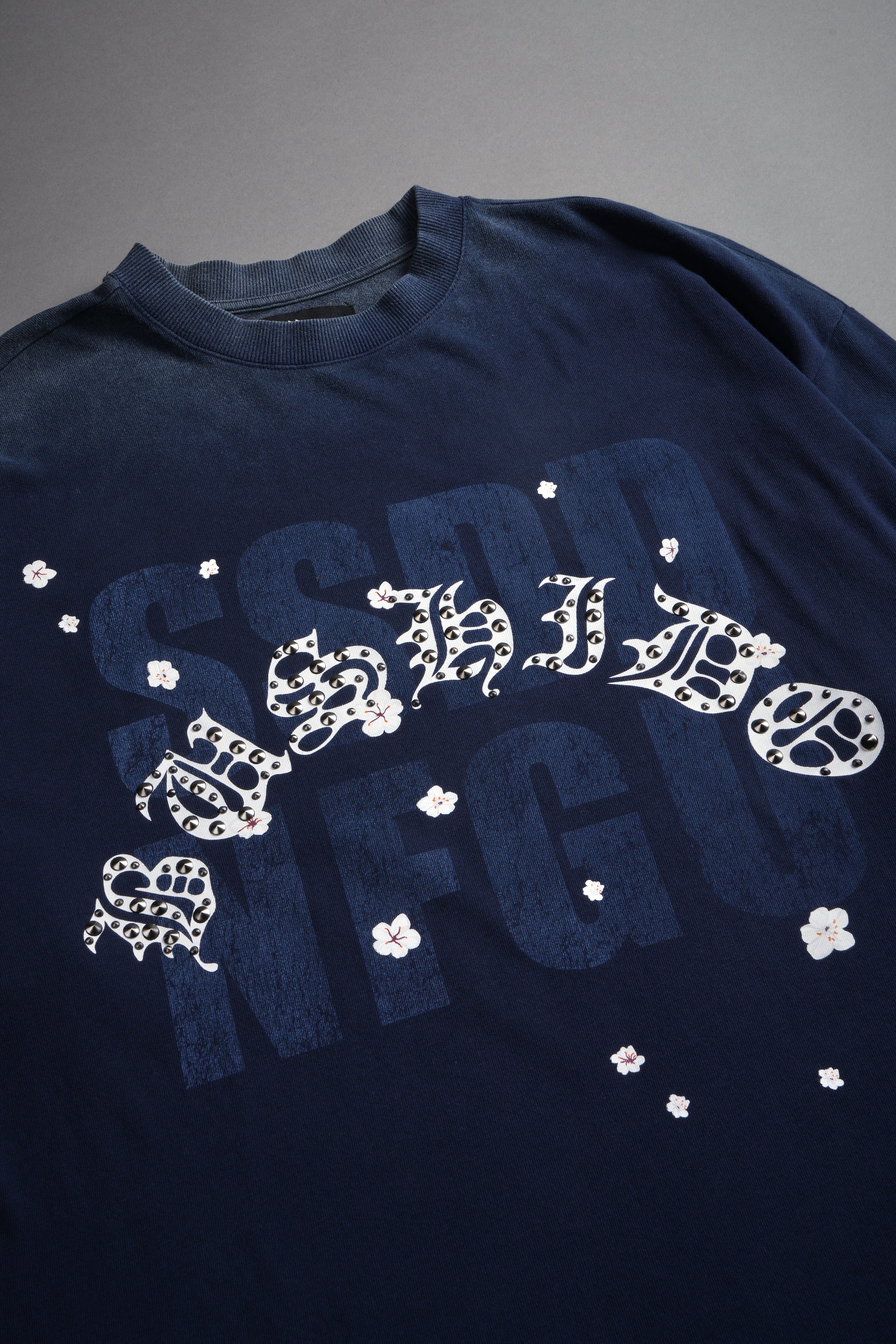 Ssddnfgu Bushido Premium Oversized Tee in Navy