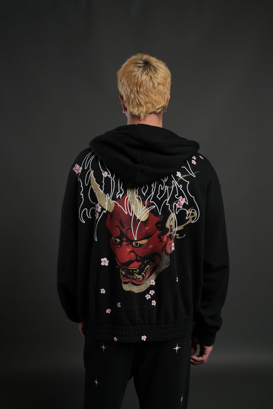 Oni Code Blossom "Chambers" Zip Hoodie in Black