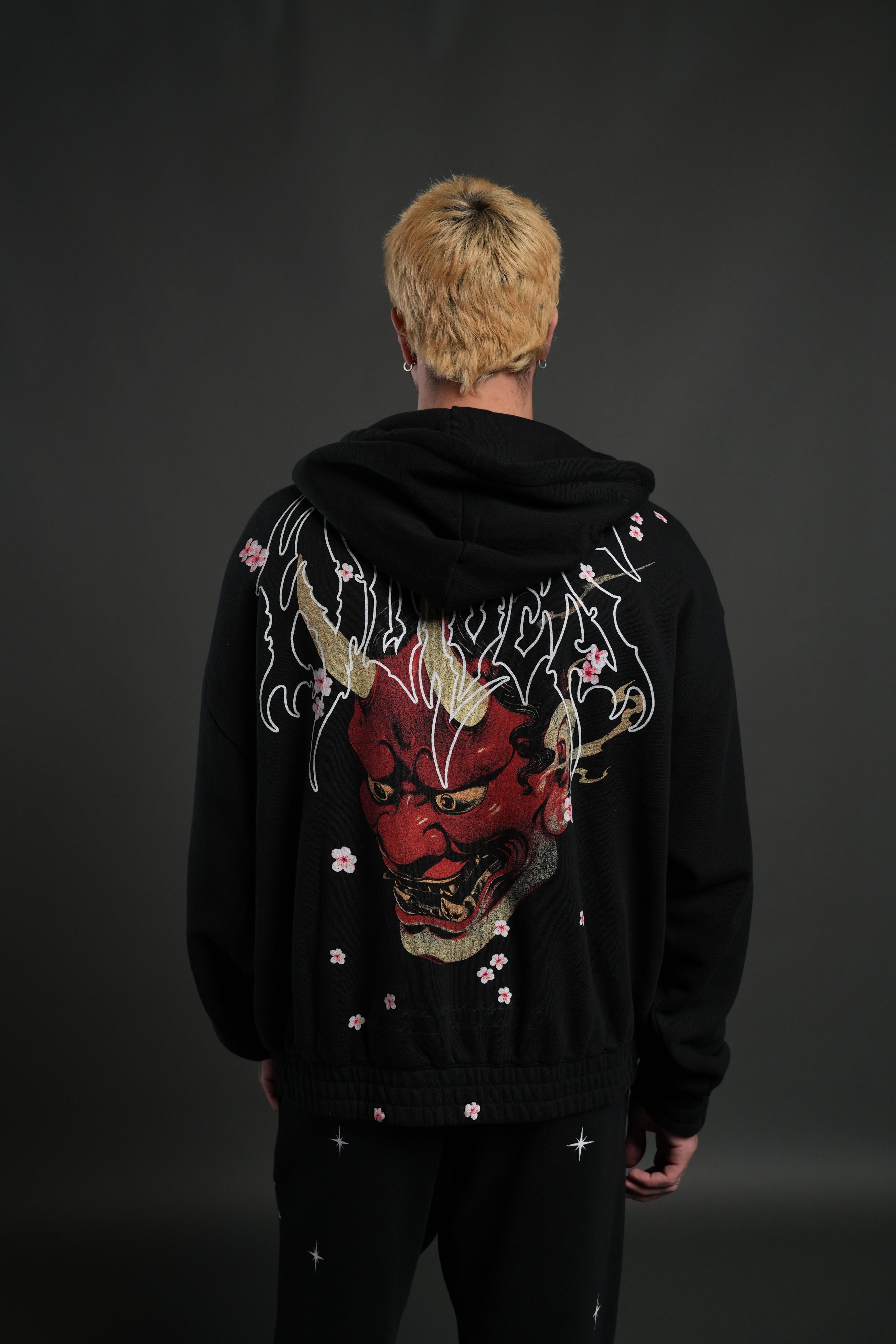 Oni Code Blossom "Chambers" Zip Hoodie in Black