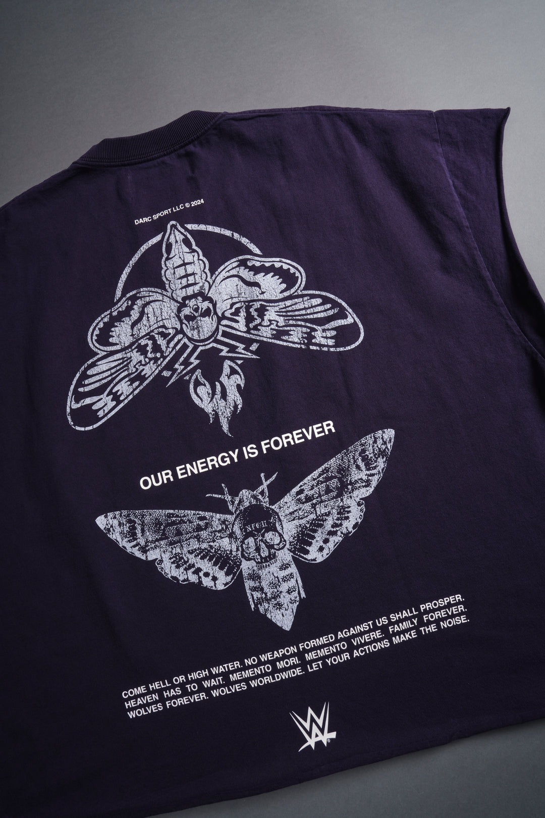 Moth Forever "Grunge" Cut Off Tee in Phantom Purple