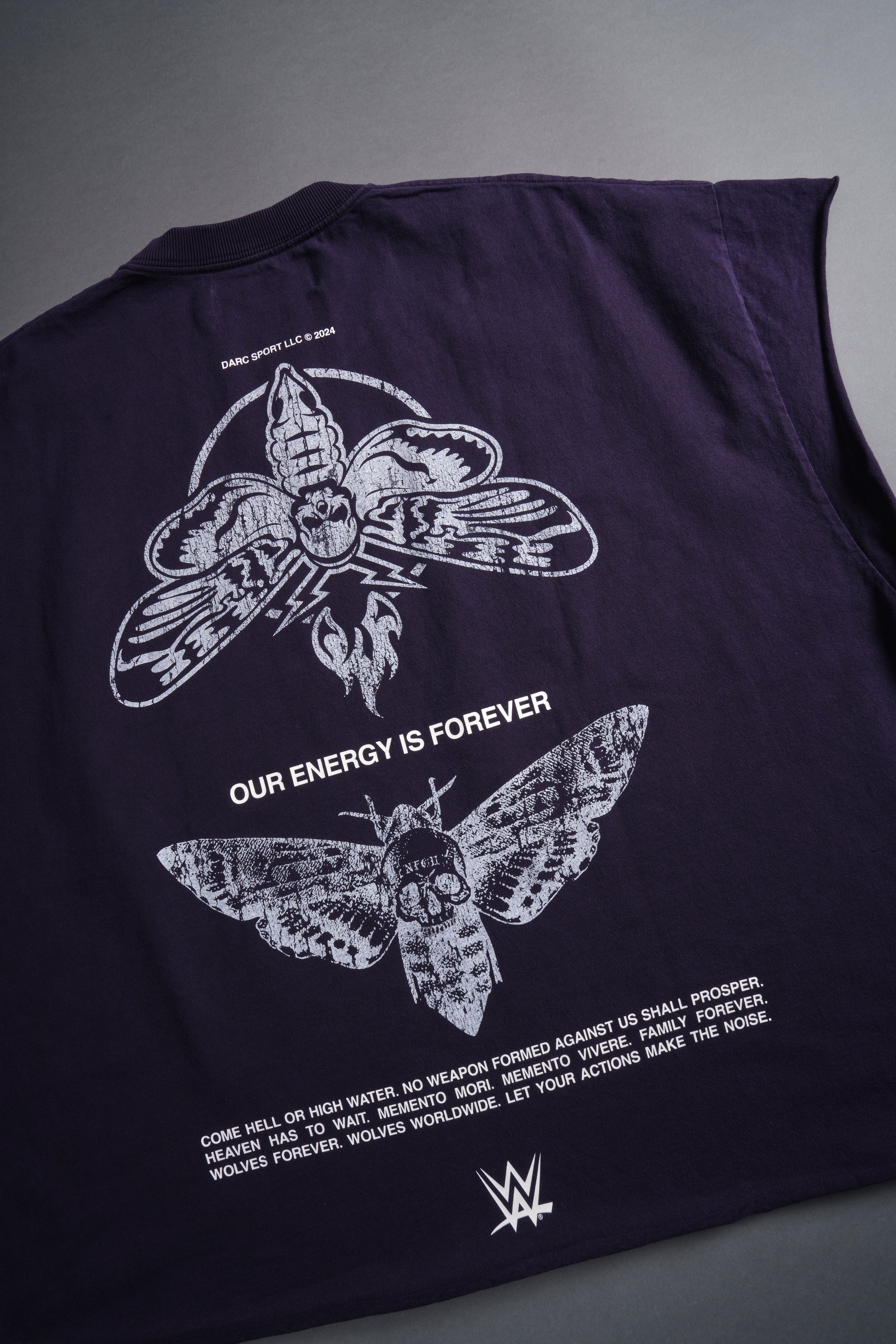 Moth Forever "Grunge" Cut Off Tee in Phantom Purple