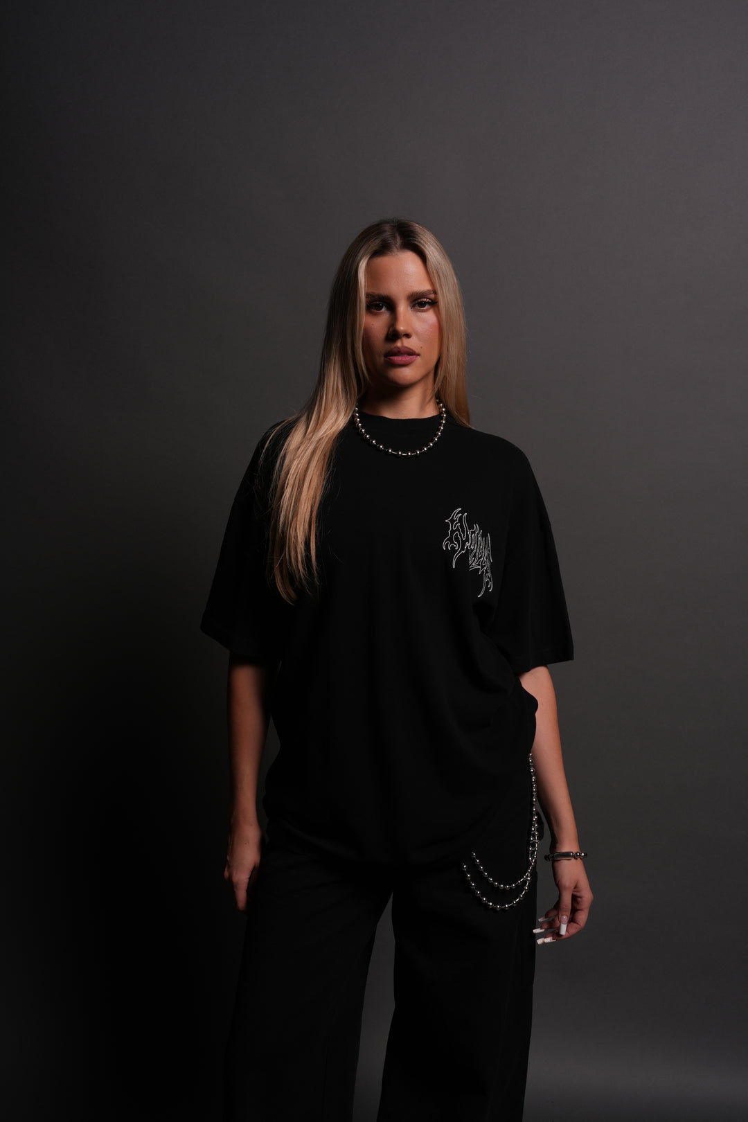 Hesh Blossom Oversized "Premium" Unisex Tee in Black