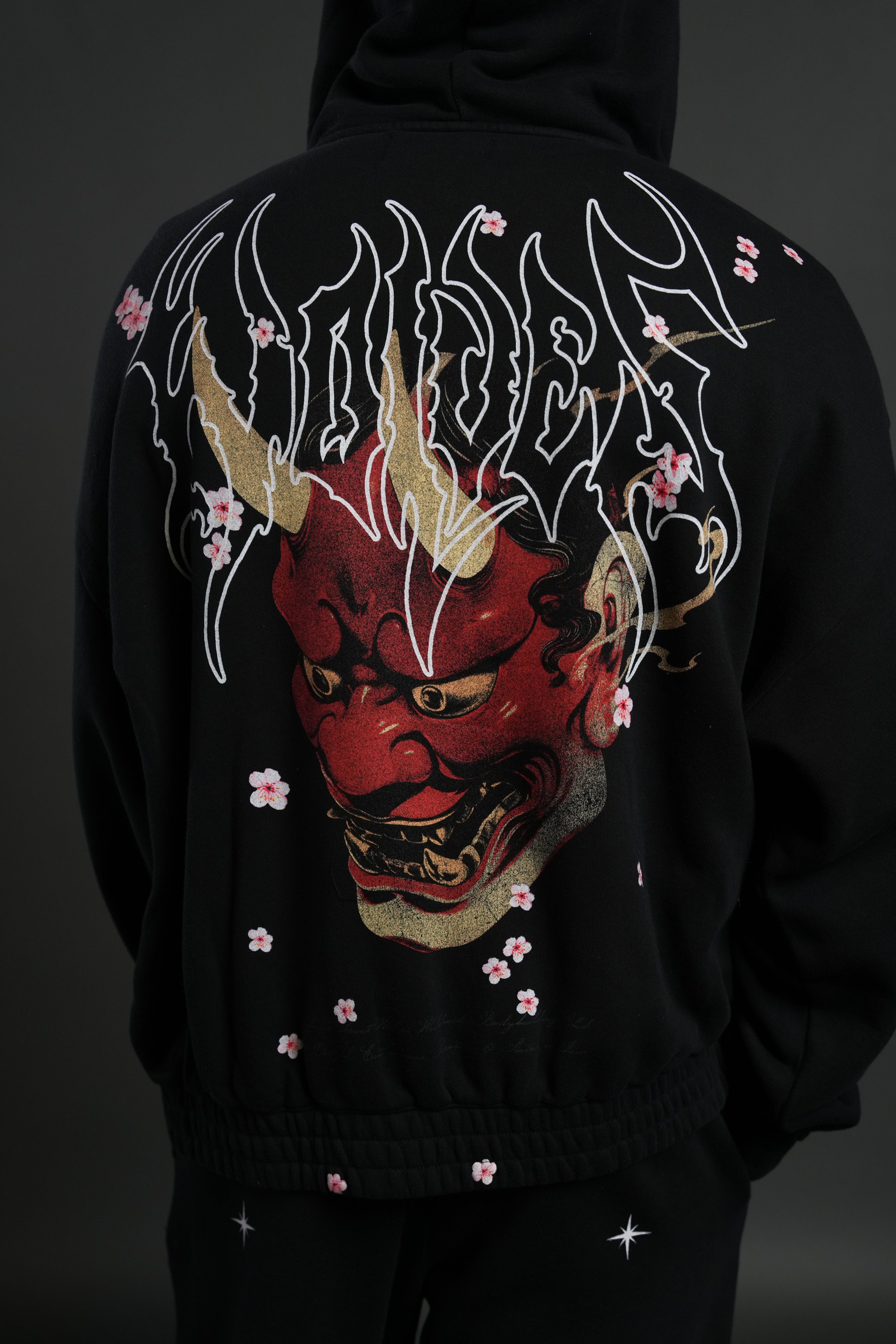 Oni Code Blossom "Chambers" Zip Hoodie in Black