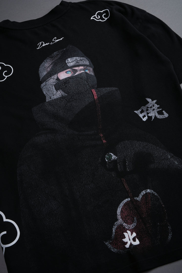 Kakuzu Akatsuki "Side By Side" Oversized Tee in Black