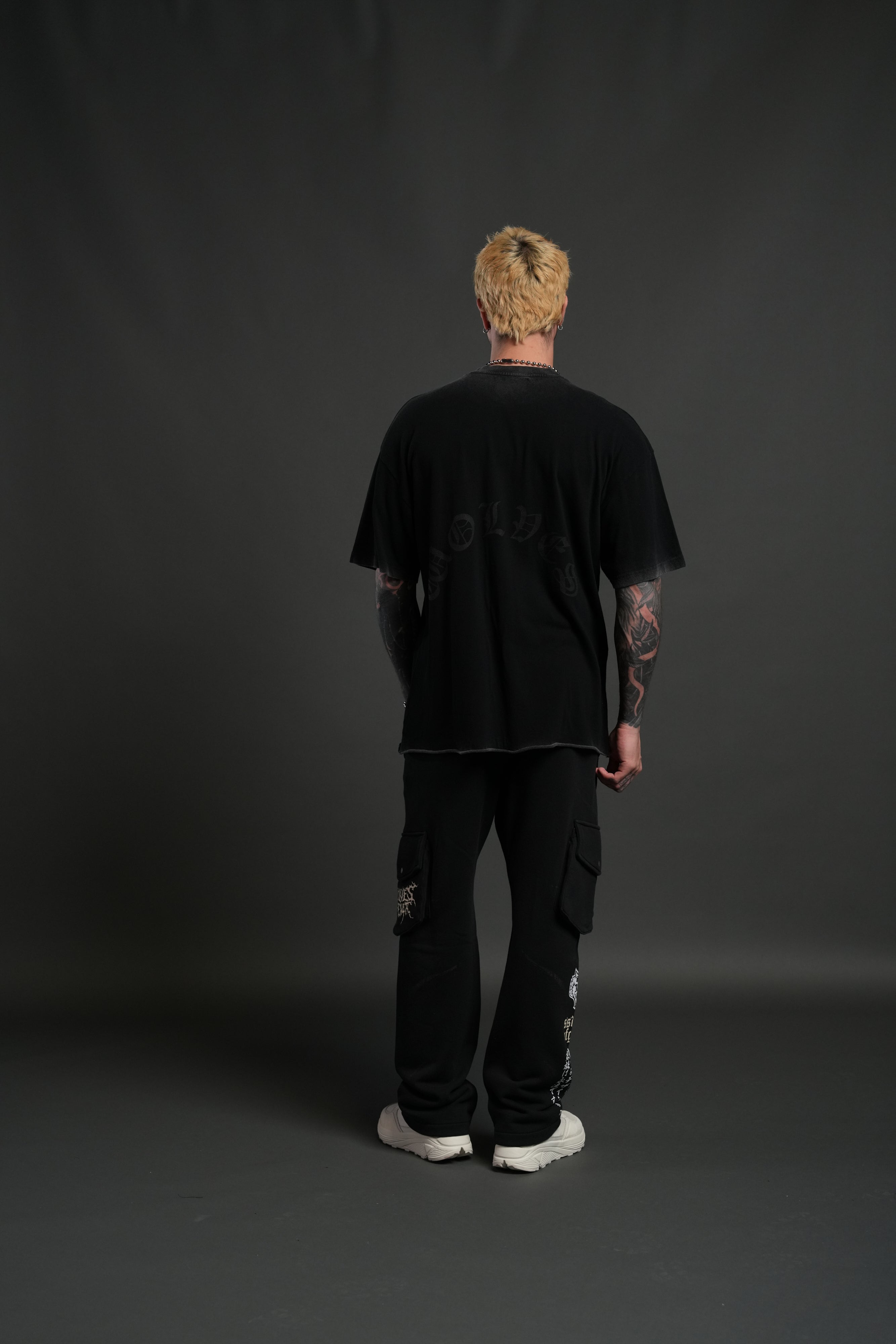 Triump Raw Hem Premium Oversized Tee in Black