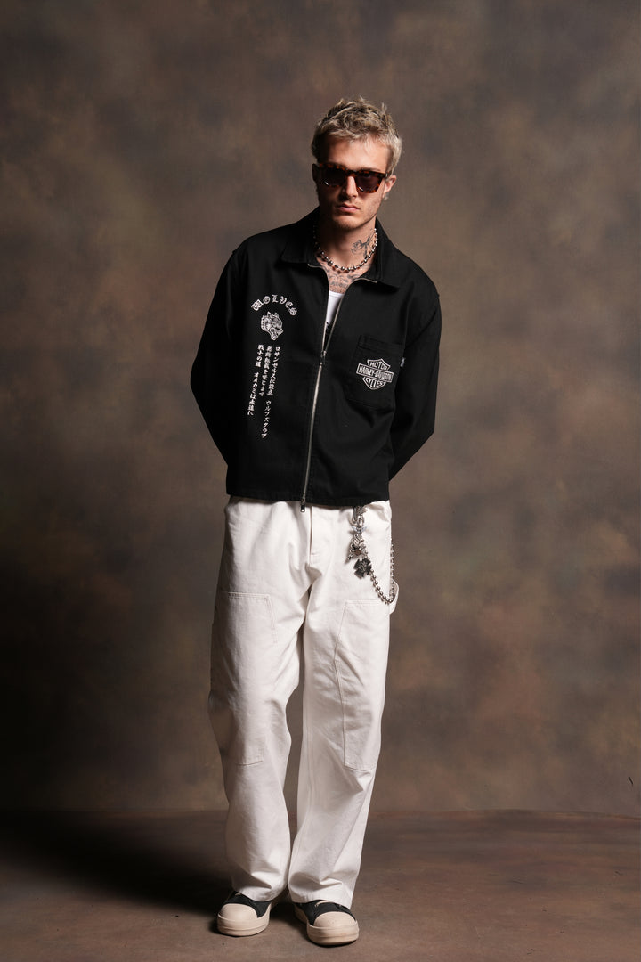 H-D Wolves Inferno Ls Vince Shirt in Black