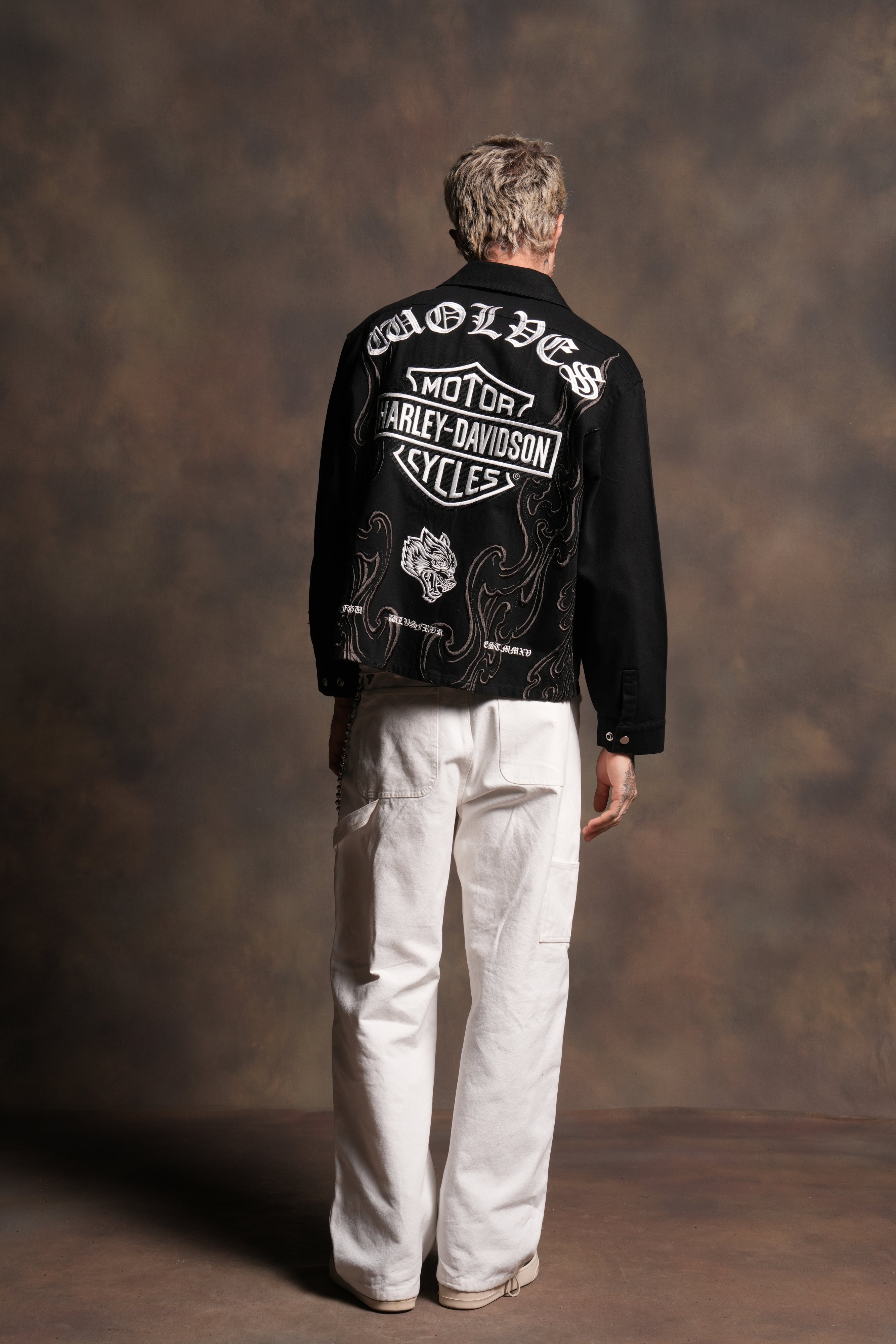 H-D Wolves Inferno Ls Vince Shirt in Black