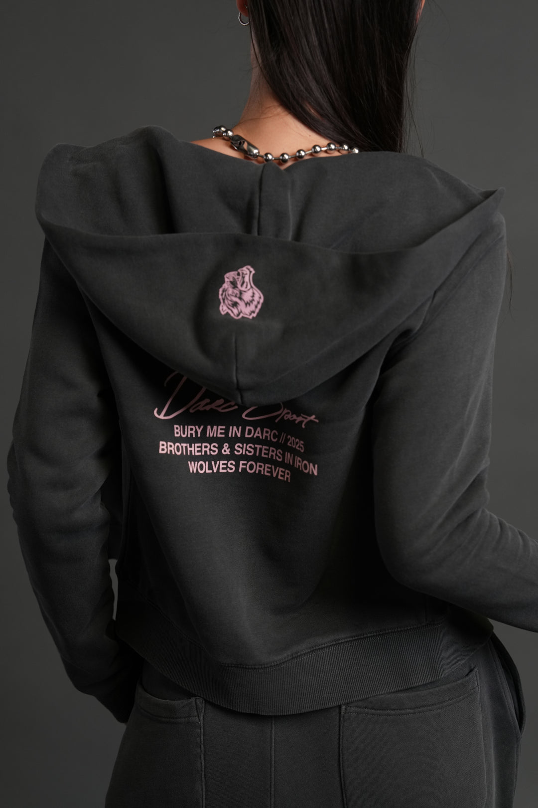 Our Time "Iris" Zip Up She Hoodie in Wolf Gray