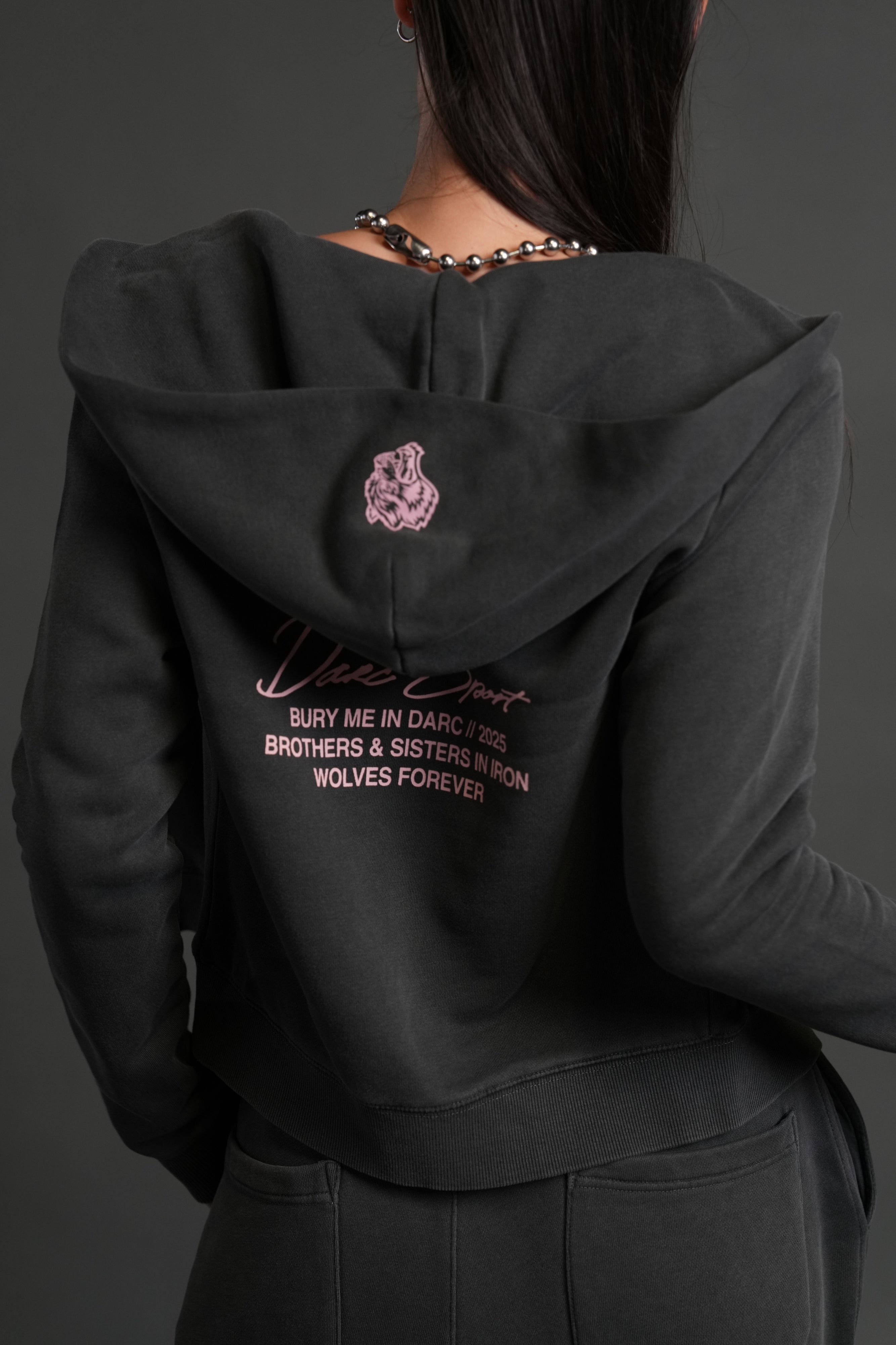 Our Time "Iris" Zip Up She Hoodie in Wolf Gray