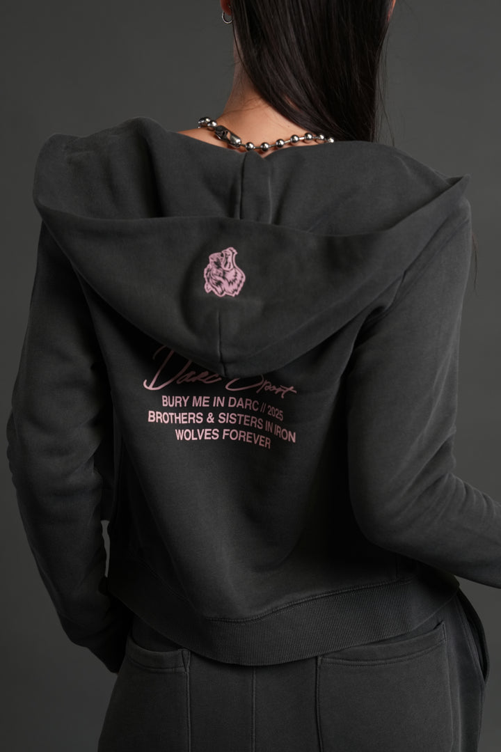 Our Time "Iris" Zip Up She Hoodie in Wolf Gray