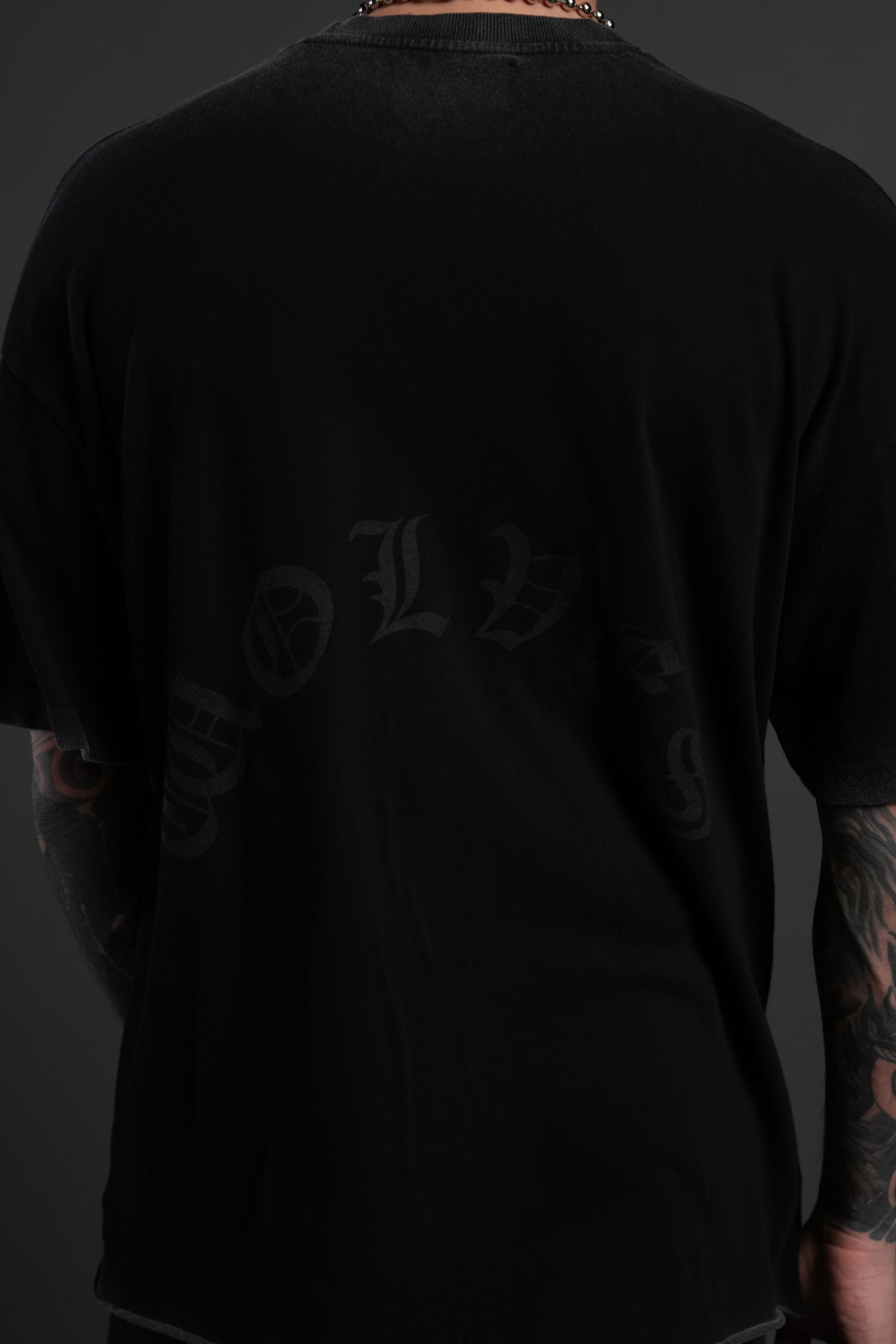 Triump Raw Hem Premium Oversized Tee in Black