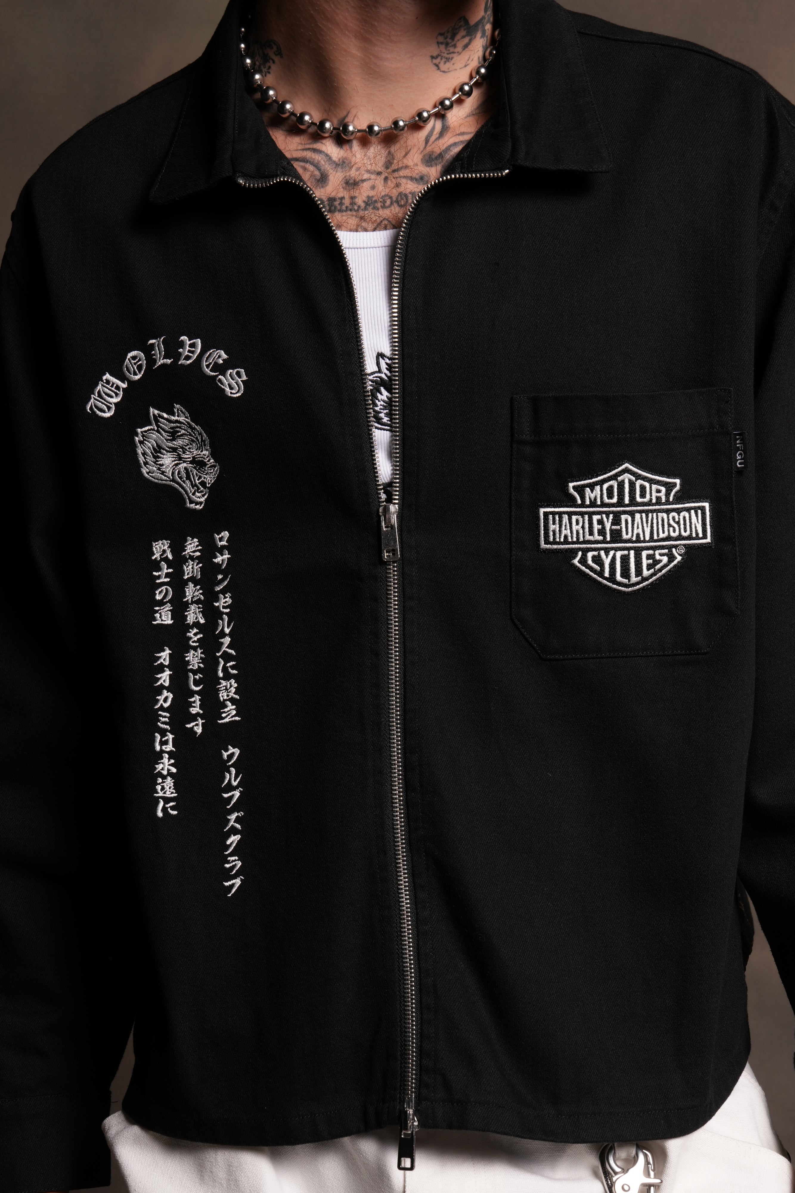 H-D Wolves Inferno Ls Vince Shirt in Black