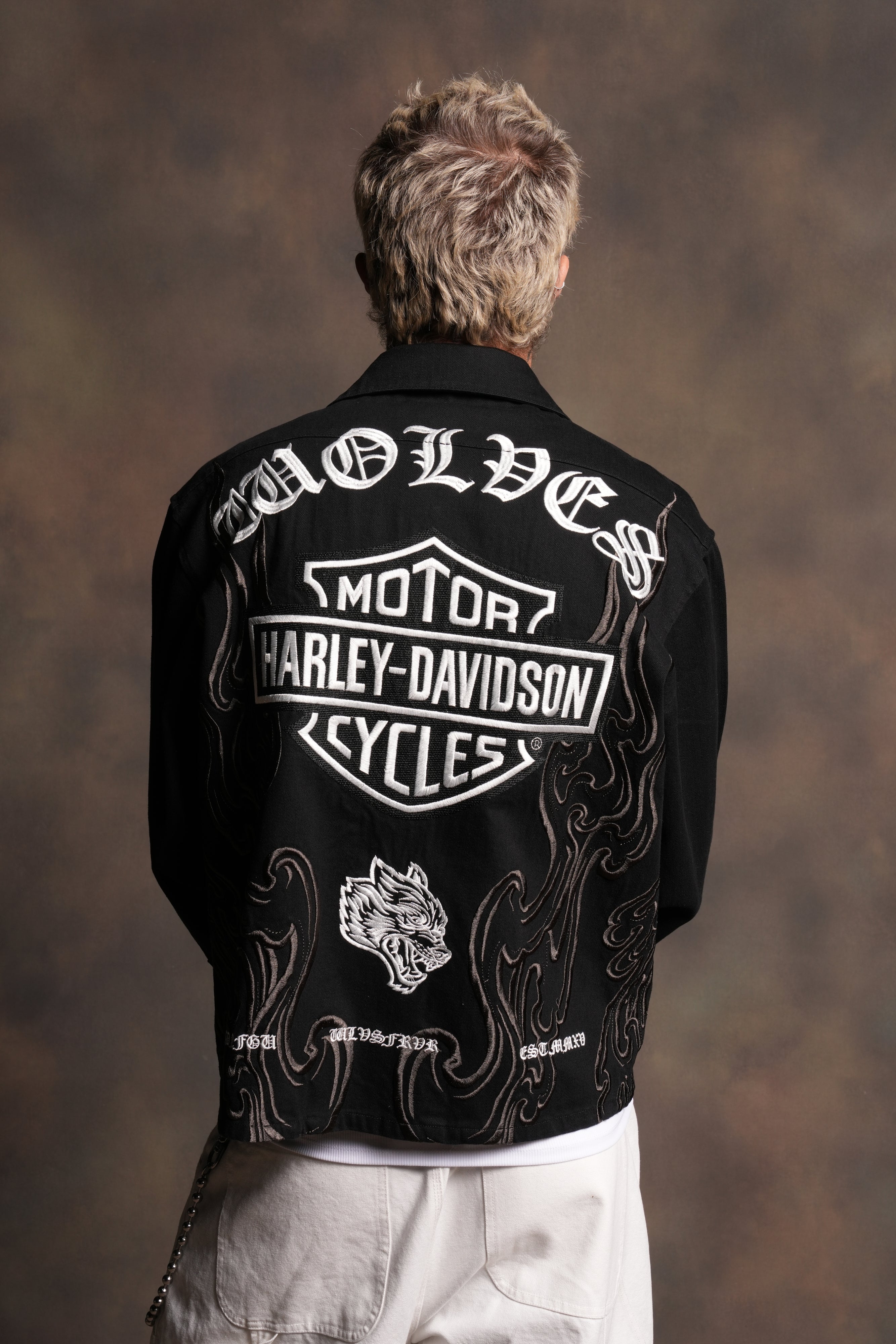H-D Wolves Inferno Ls Vince Shirt in Black