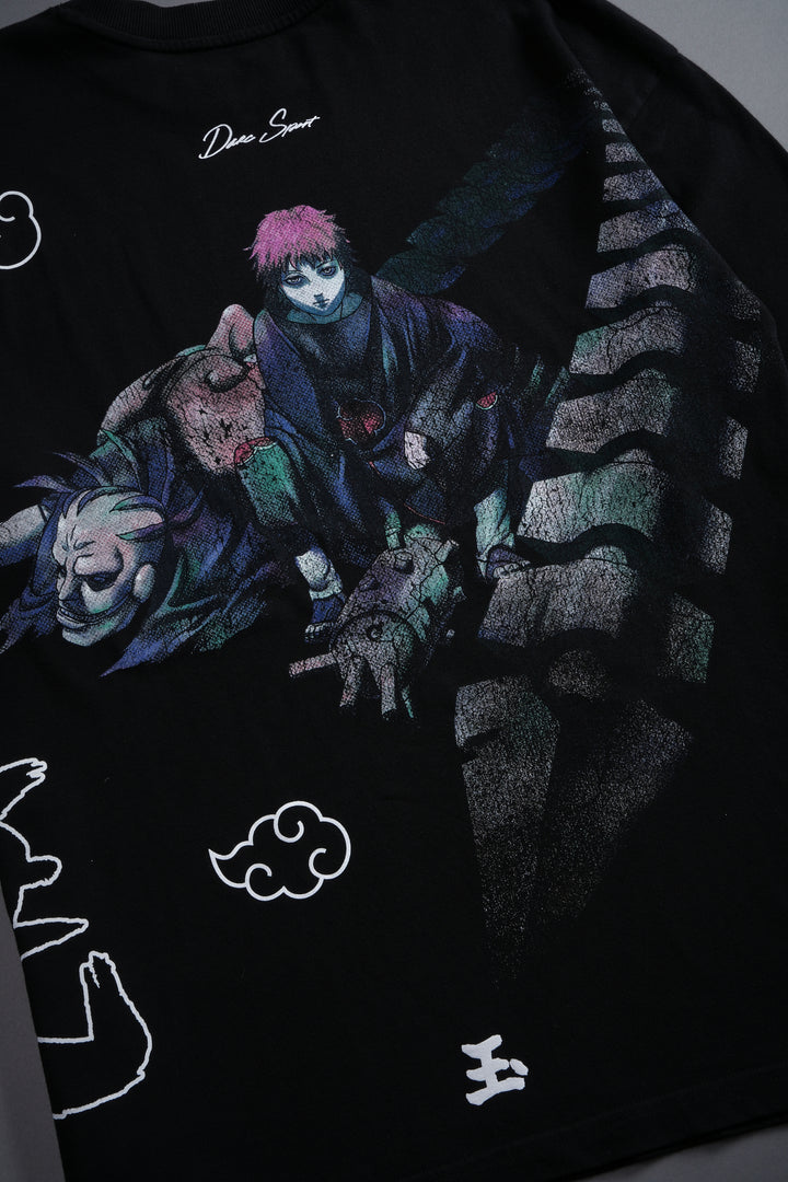 Sasori Akatsuki "Side By Side" Oversized Tee in Black