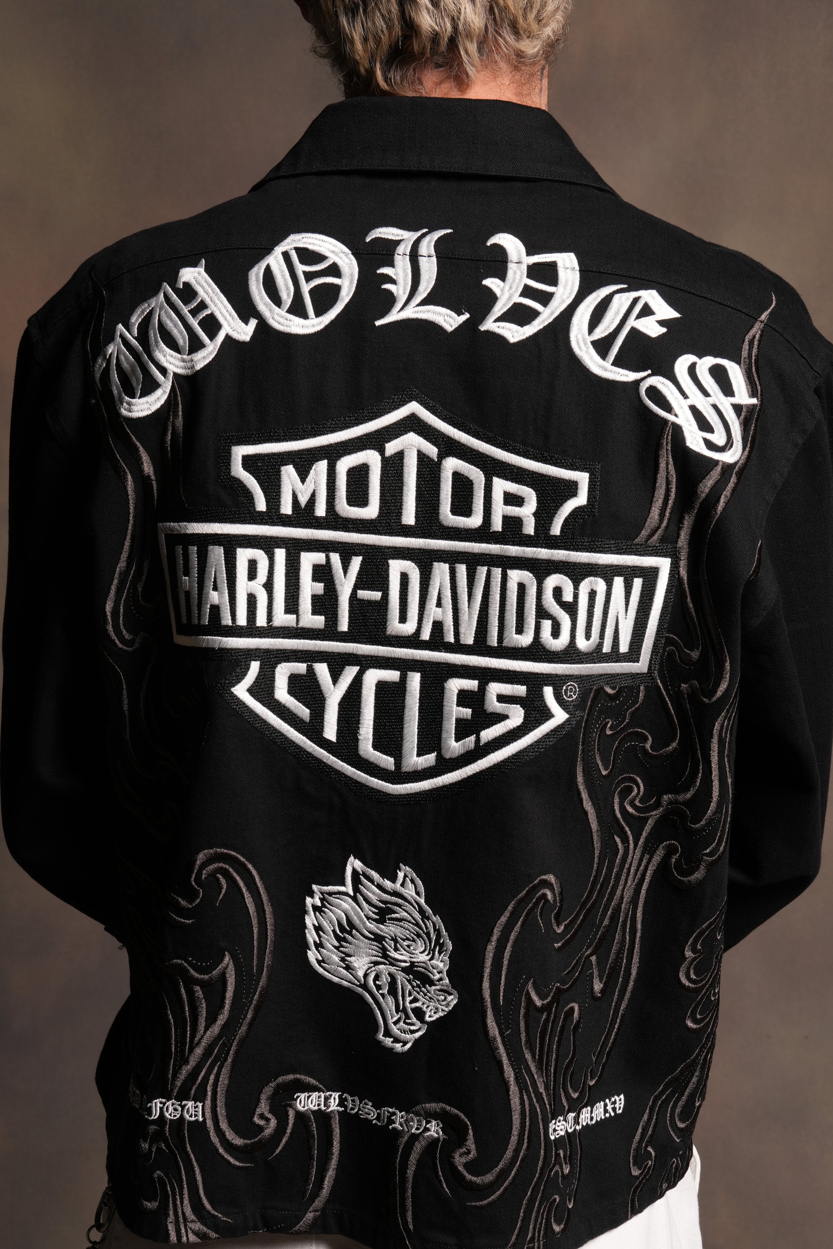 H-D Wolves Inferno Ls Vince Shirt in Black