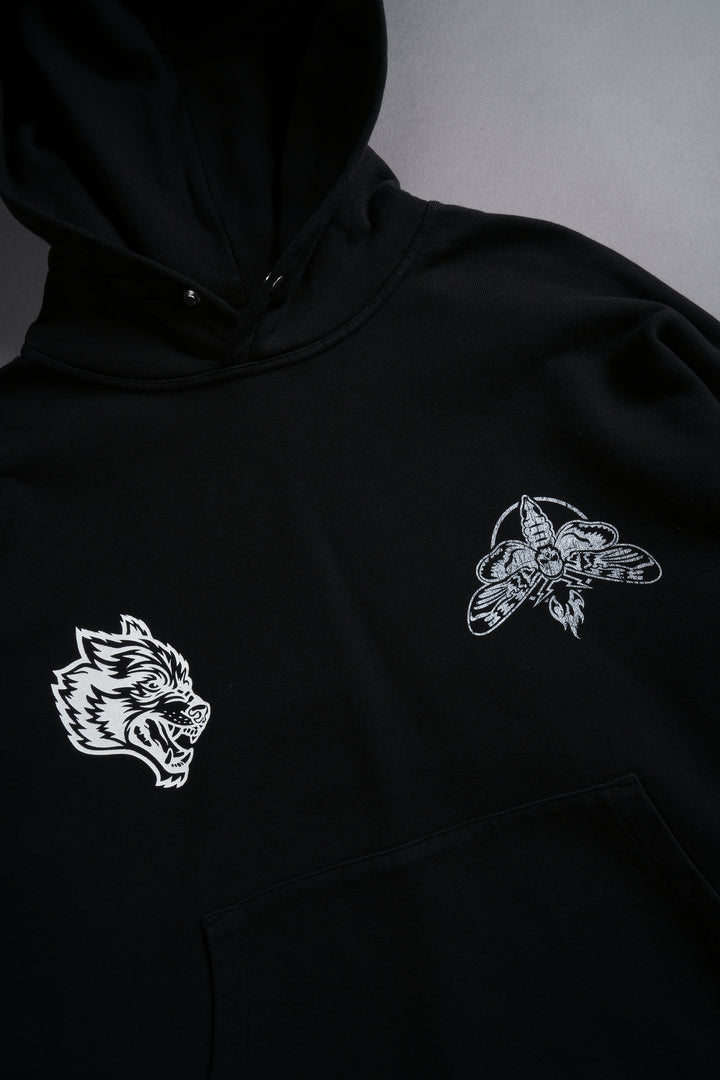 Moth Forever "Grunge" Box Cut Hoodie in Black