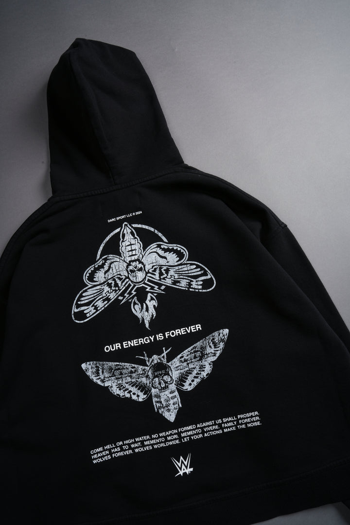 Moth Forever "Grunge" Box Cut Hoodie in Black