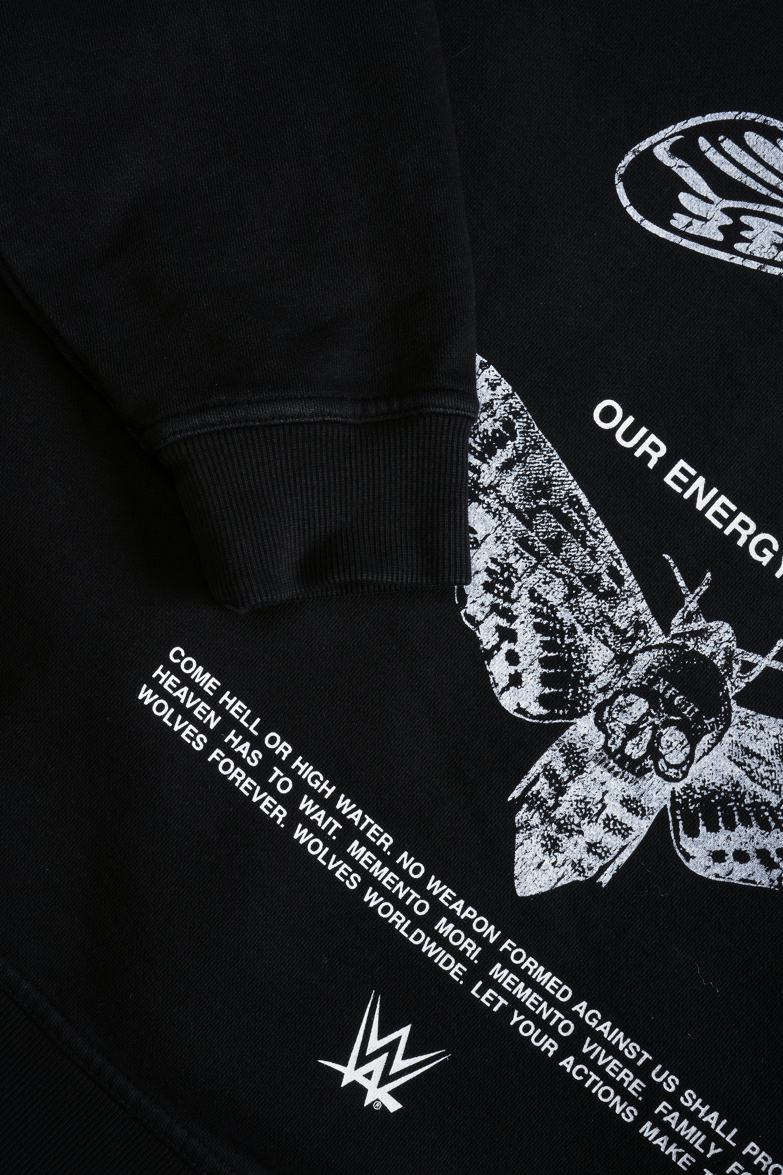 Moth Forever "Grunge" Box Cut Hoodie in Black