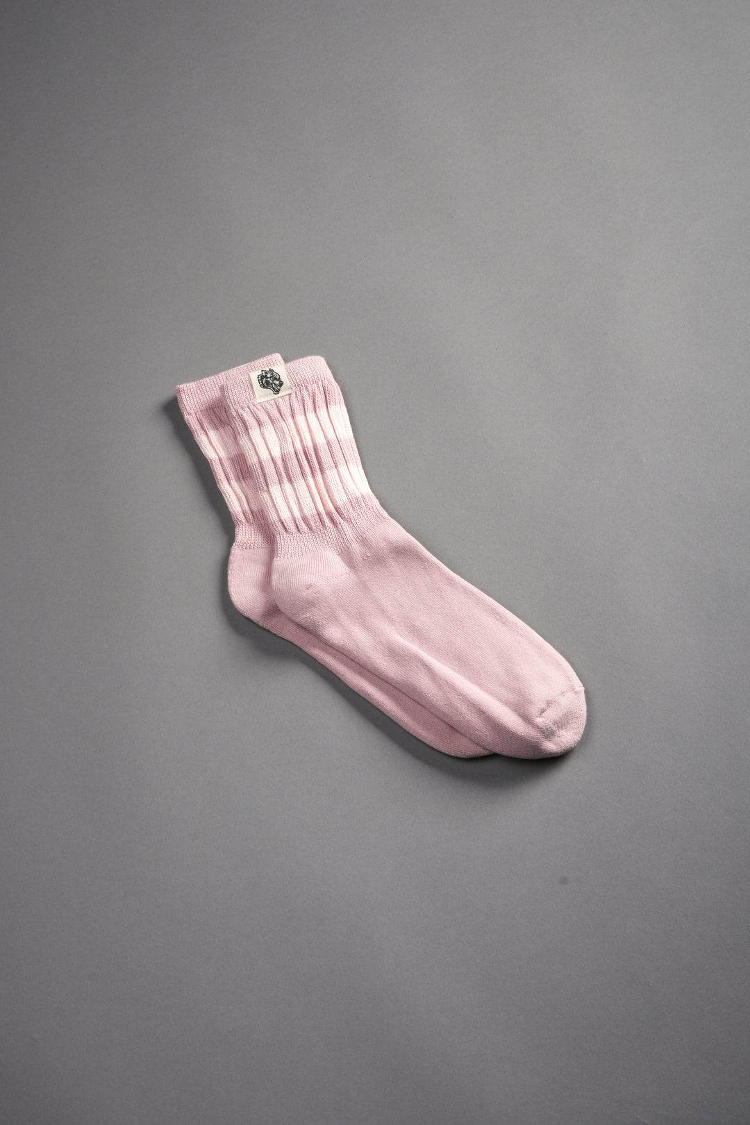 Wolf Patch V2 2 Stripe Comfy Socks in Cherry Blossom/Light Mauve