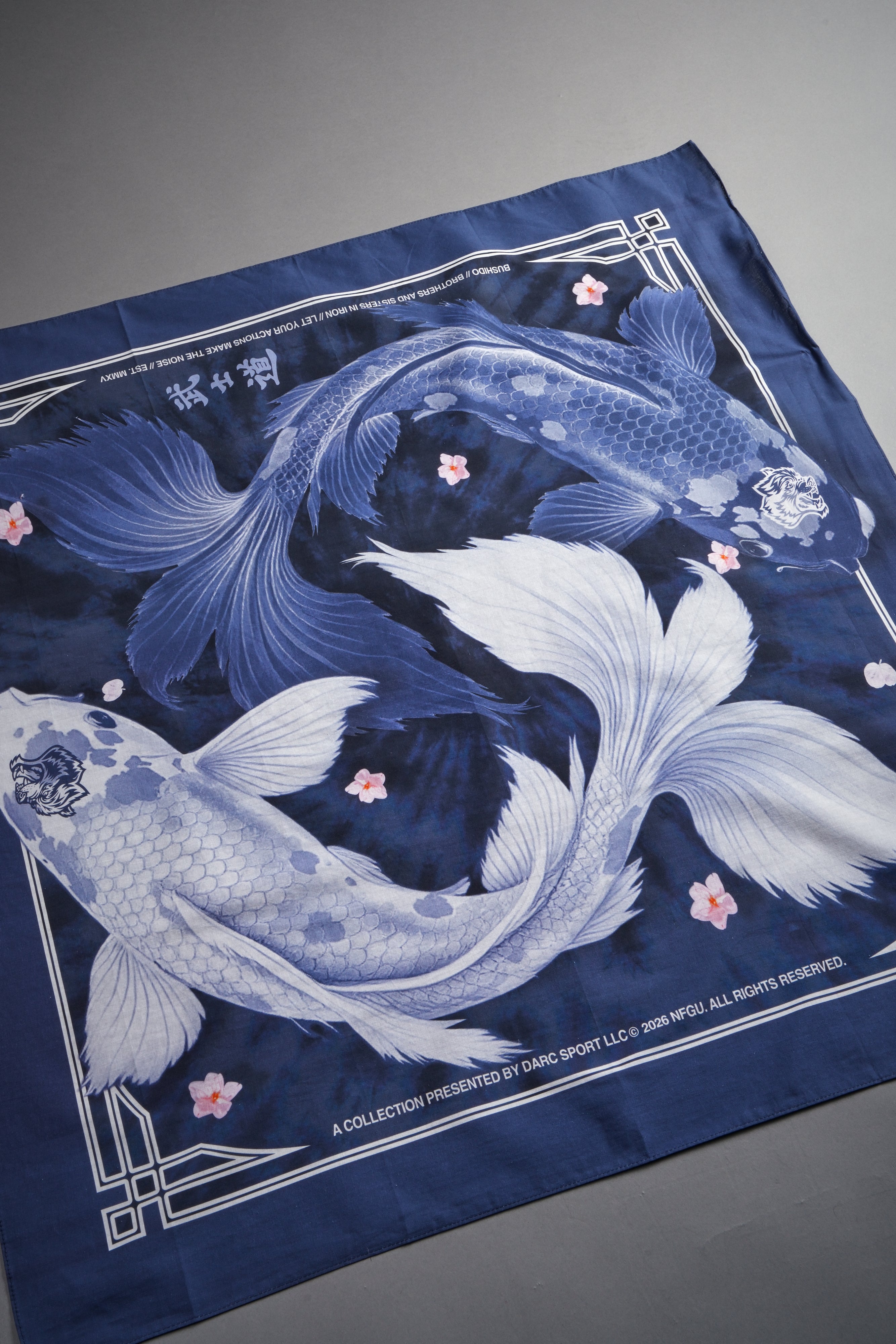 Darc Koi Babushka Scarf in Royal Navy