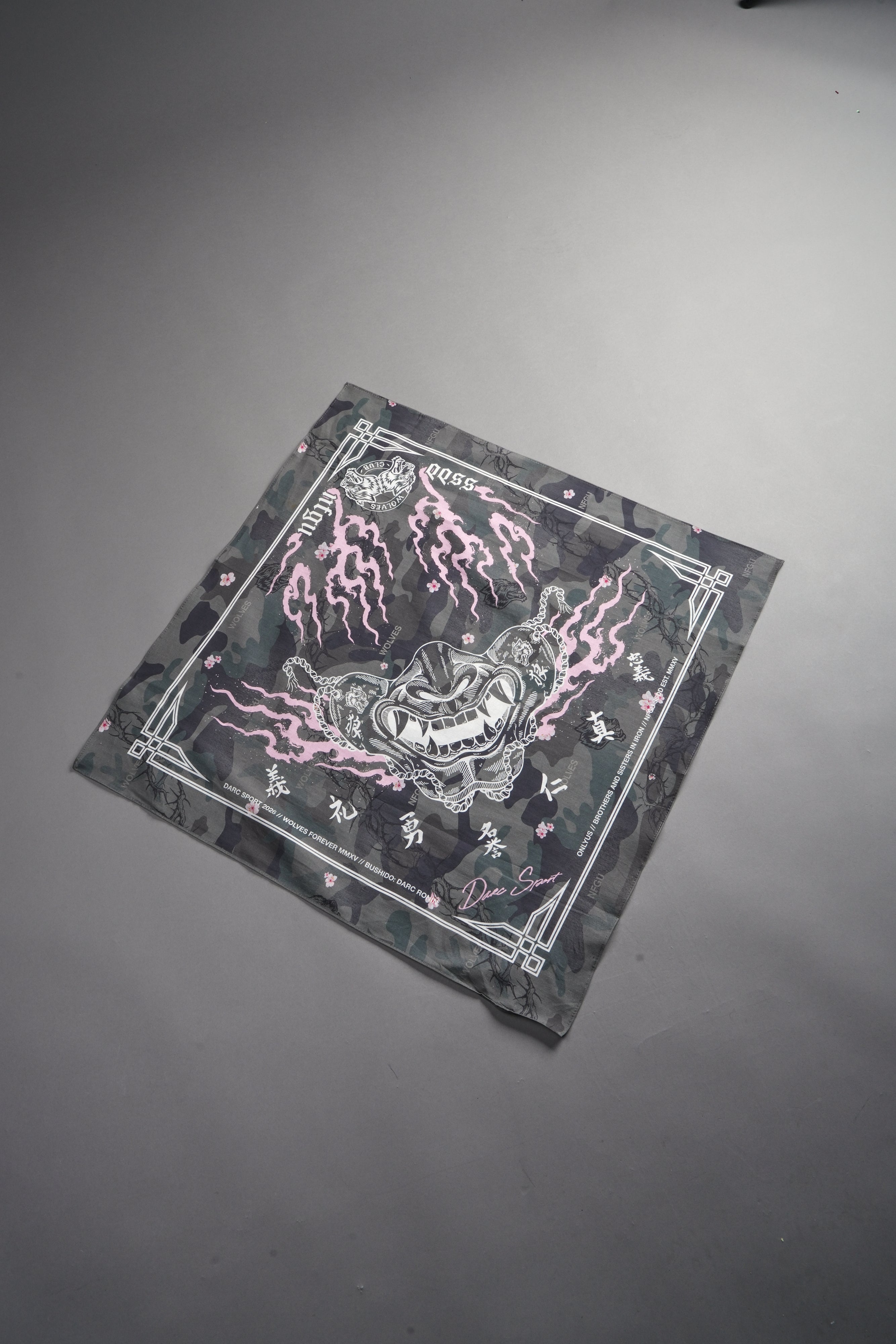Oni Fire Bandana in Cherry Blossom Woodland Camo