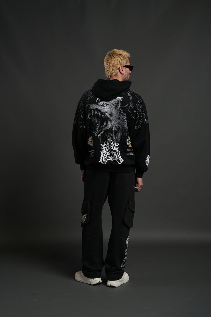 Fenrir Storm "Pierce" Hoodie in Black Drift Wash