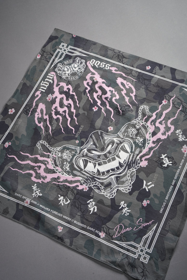 Oni Fire Bandana in Cherry Blossom Woodland Camo